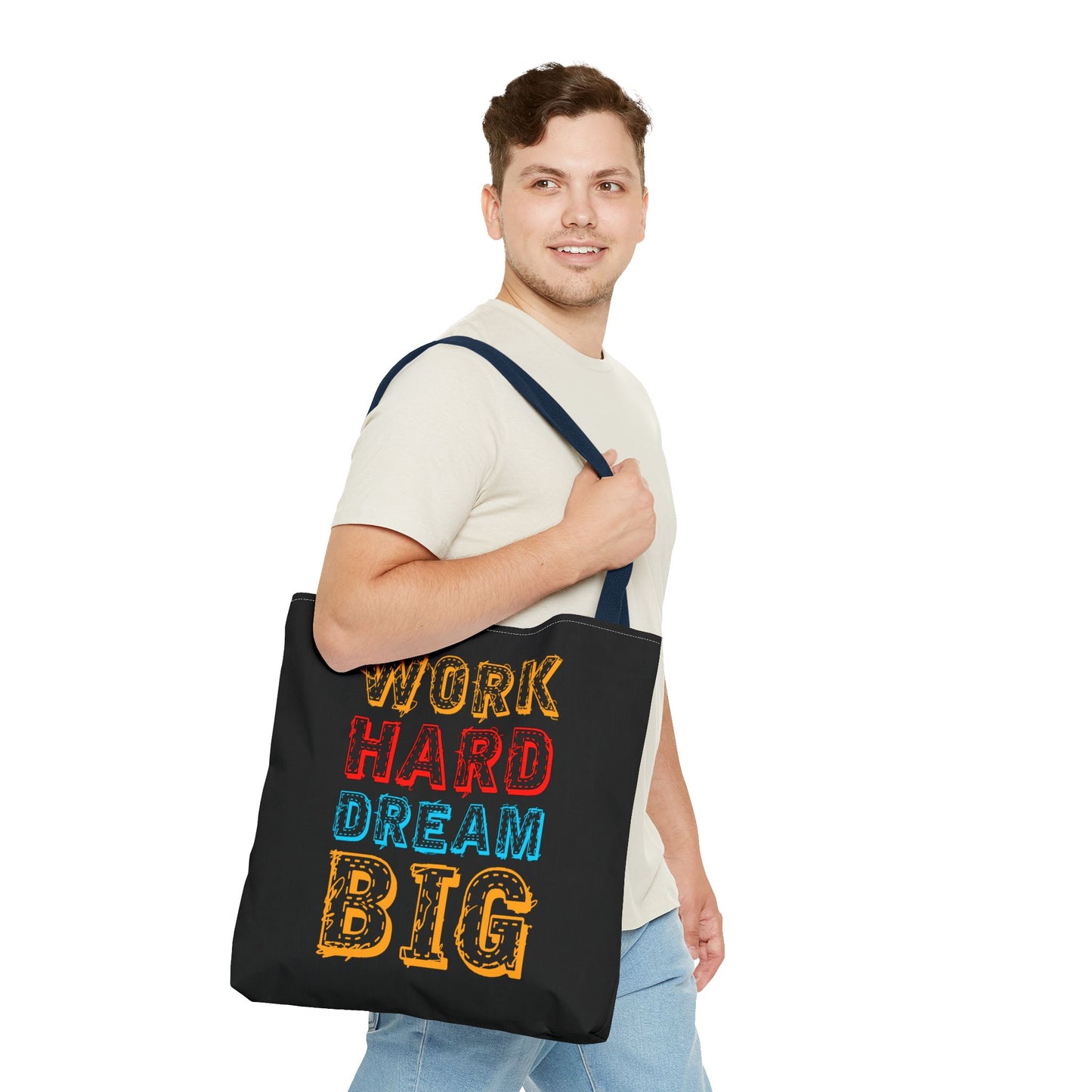 Work Hard Dream Big Tote Bag (AOP)