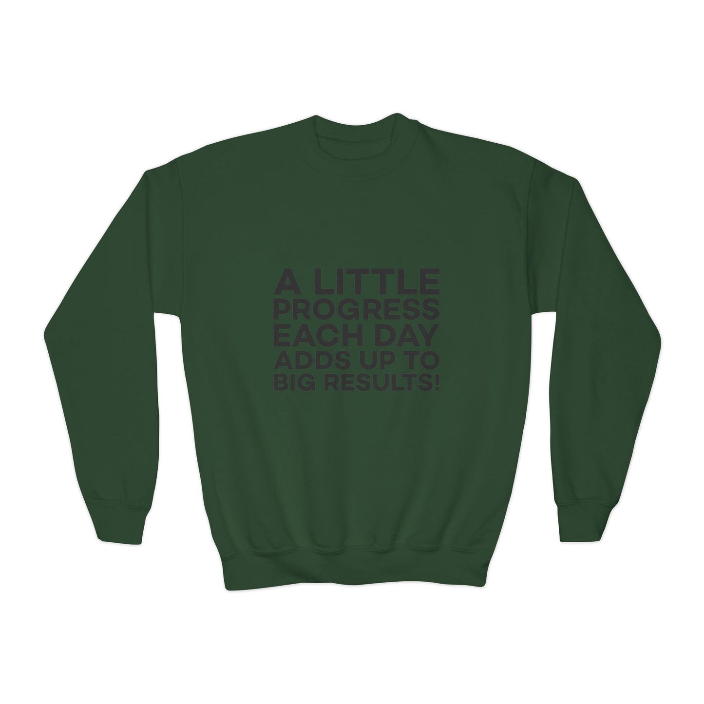 A Little Progress Each Day Adds Up To Big Results! Youth Crewneck Sweatshirt