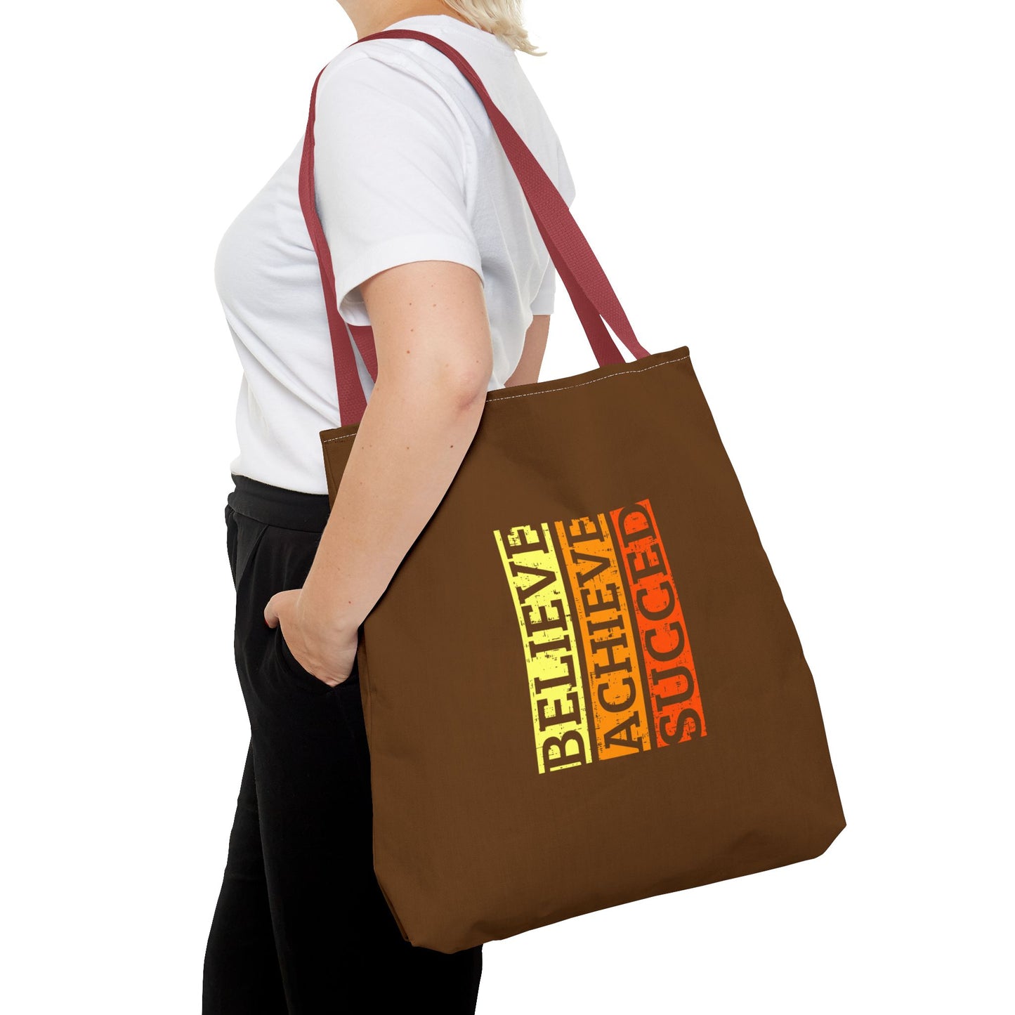 Believe Achieve Succed Tote Bag (AOP)