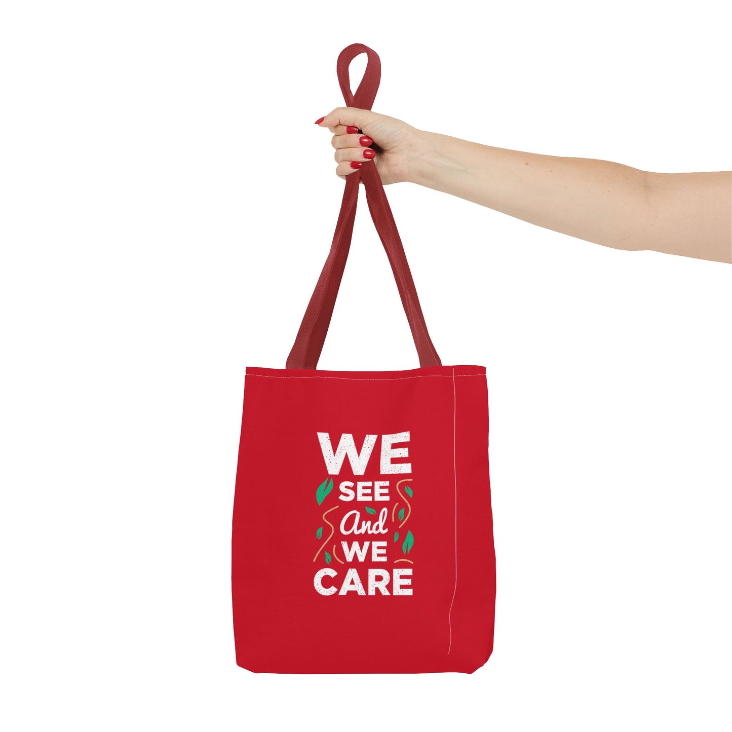 We See And We Care Tote Bag (AOP)