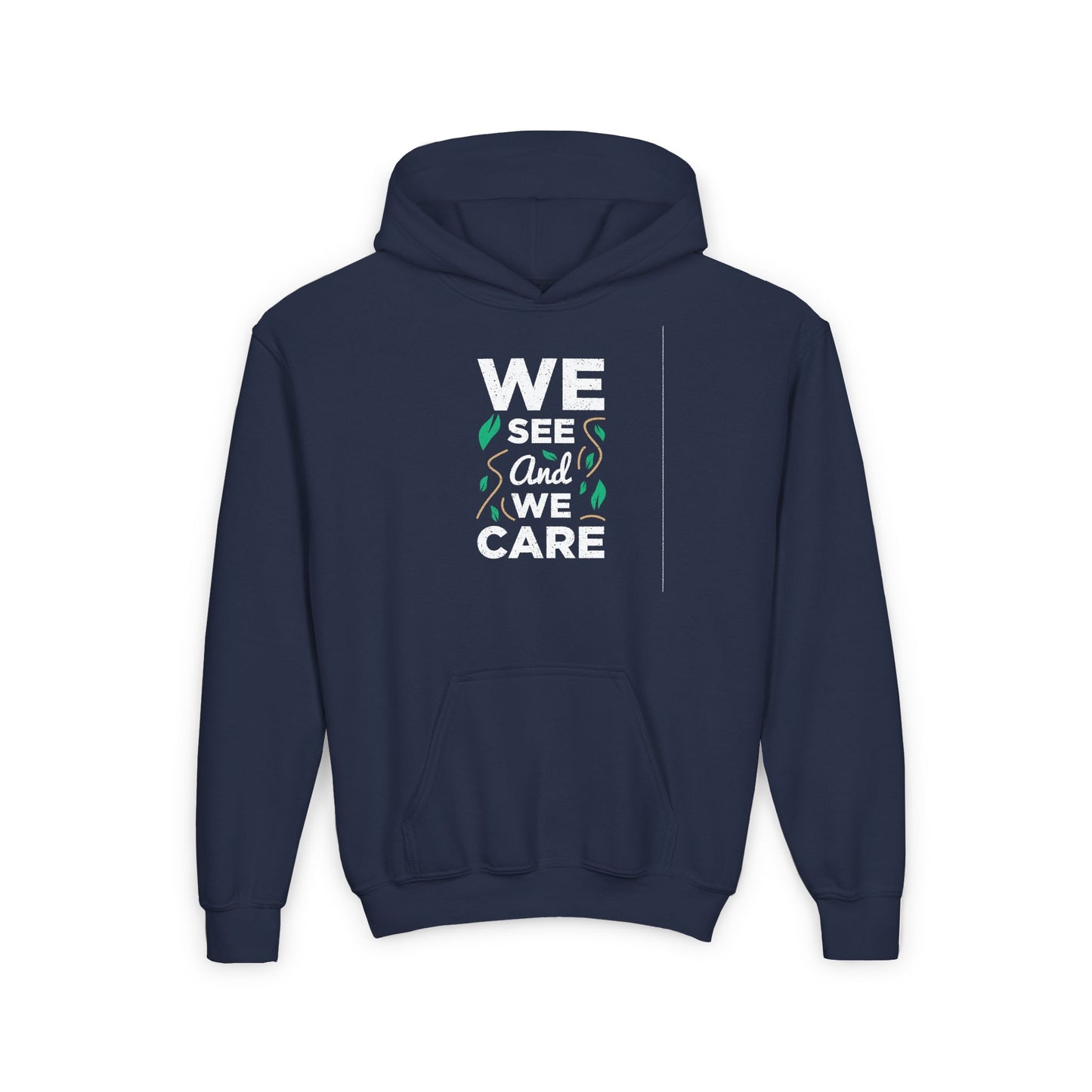 We See And We Care Youth Heavy Blend Hooded Sweatshirt