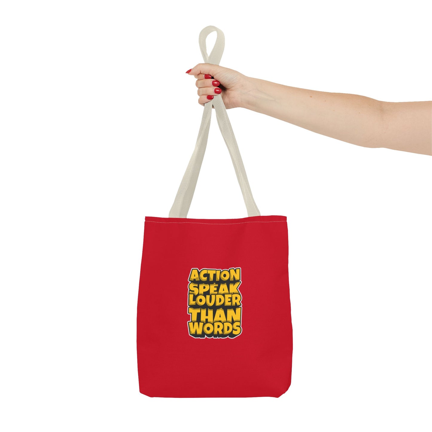Action Speak Louder Than Words Tote Bag (AOP)