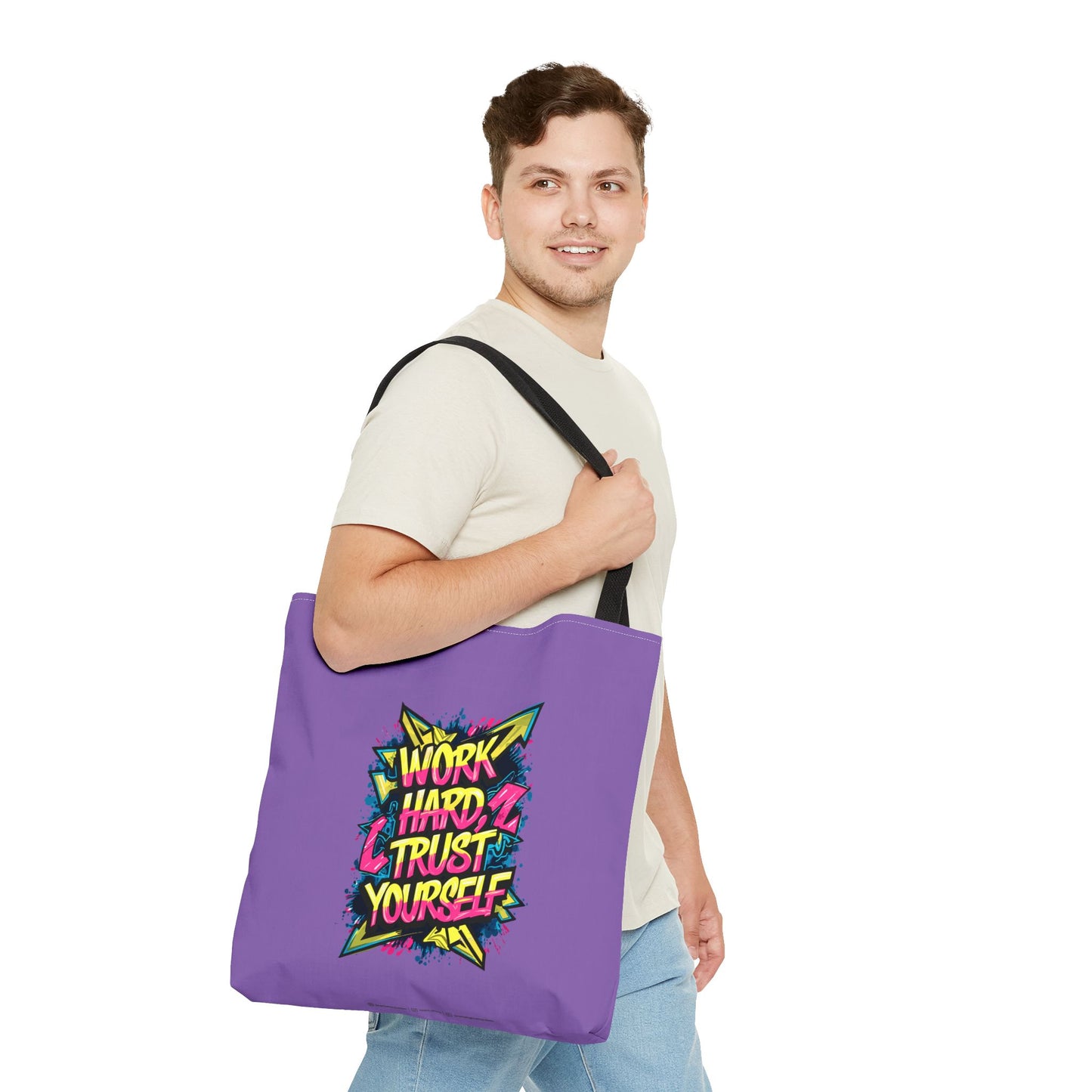 Work Hard Trust Yourself Tote Bag (AOP)