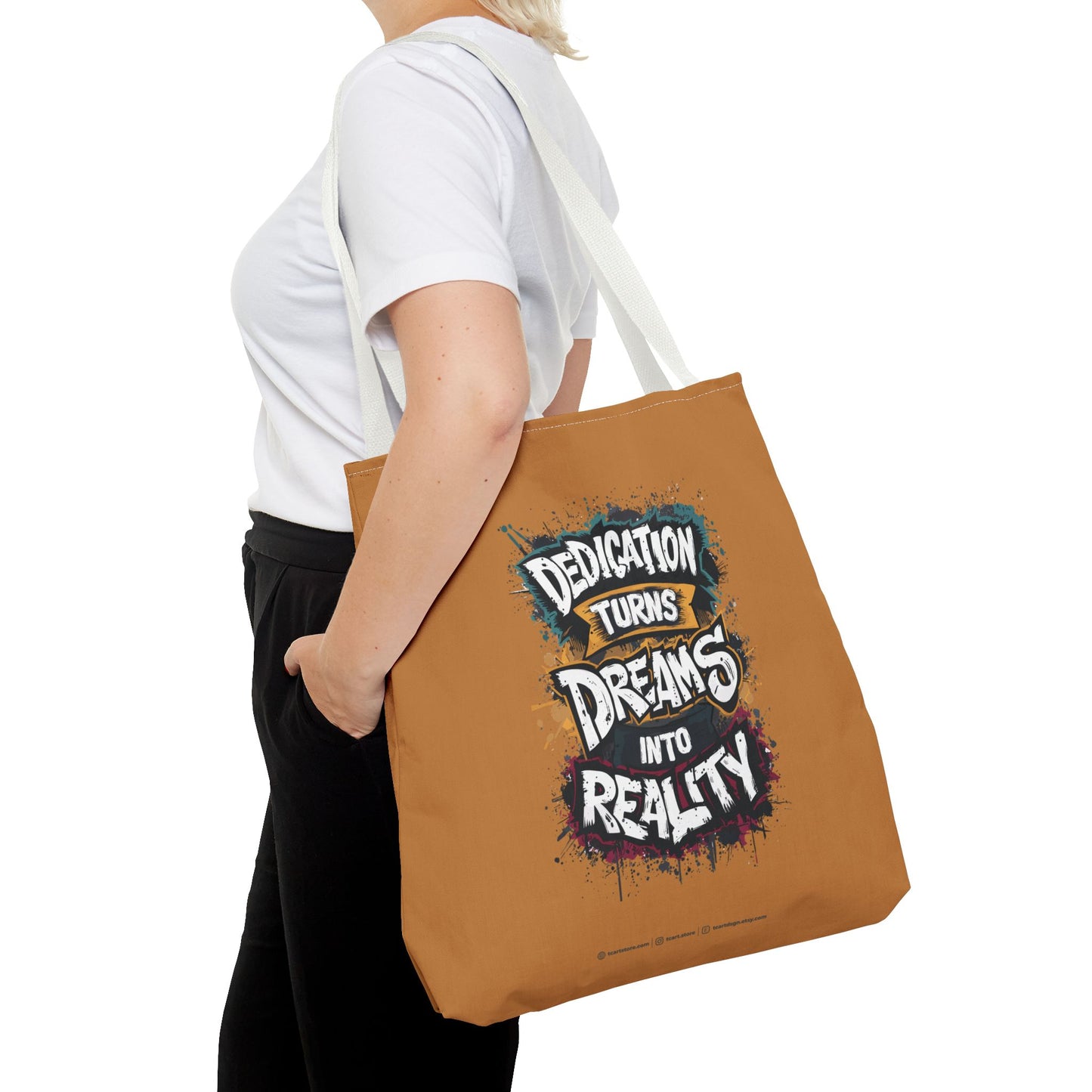 Dedication Turns Dreams Into Reality Tote Bag (AOP)
