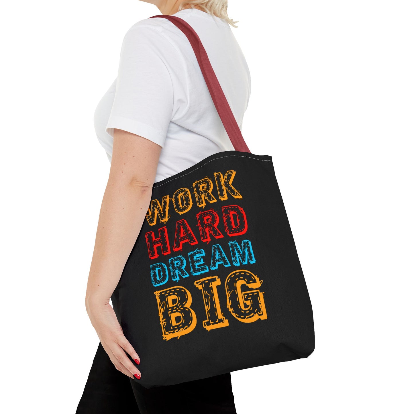 Work Hard Dream Big Tote Bag (AOP)