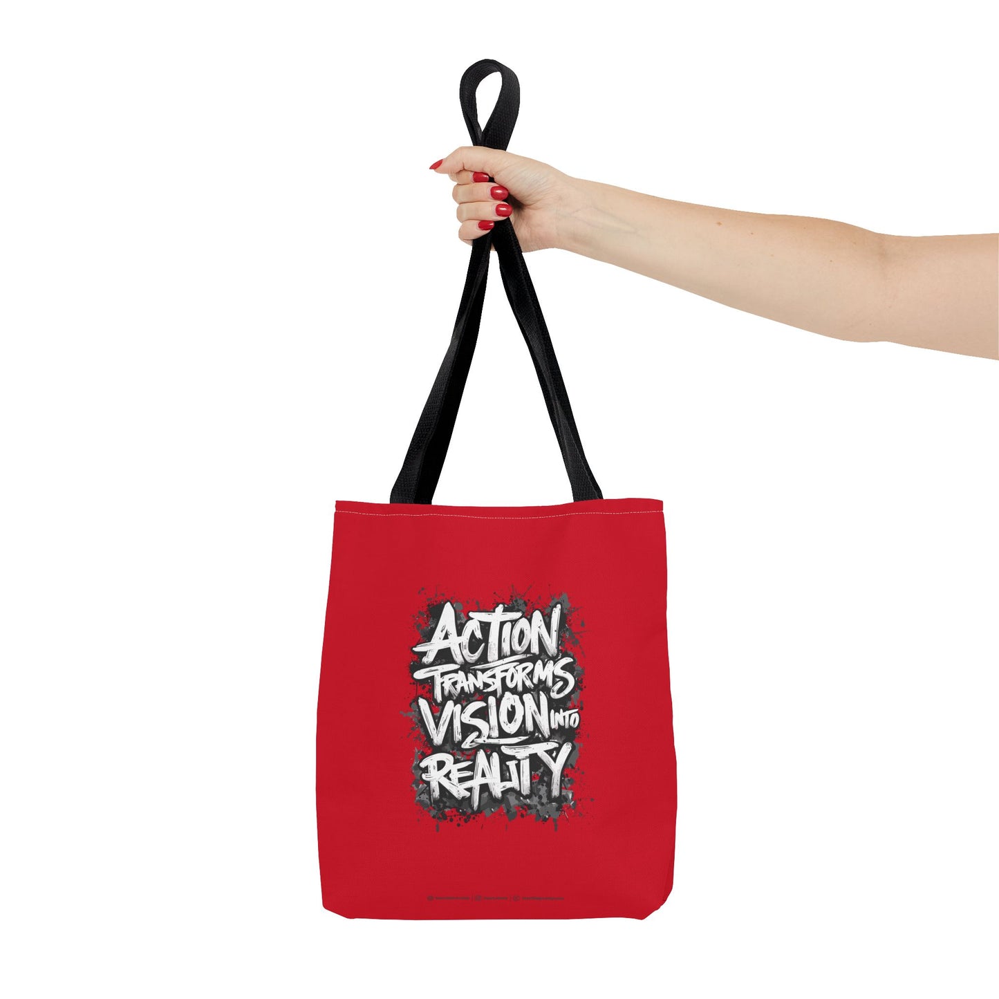 Action Transforms Vision Into Reality Tote Bag (AOP)