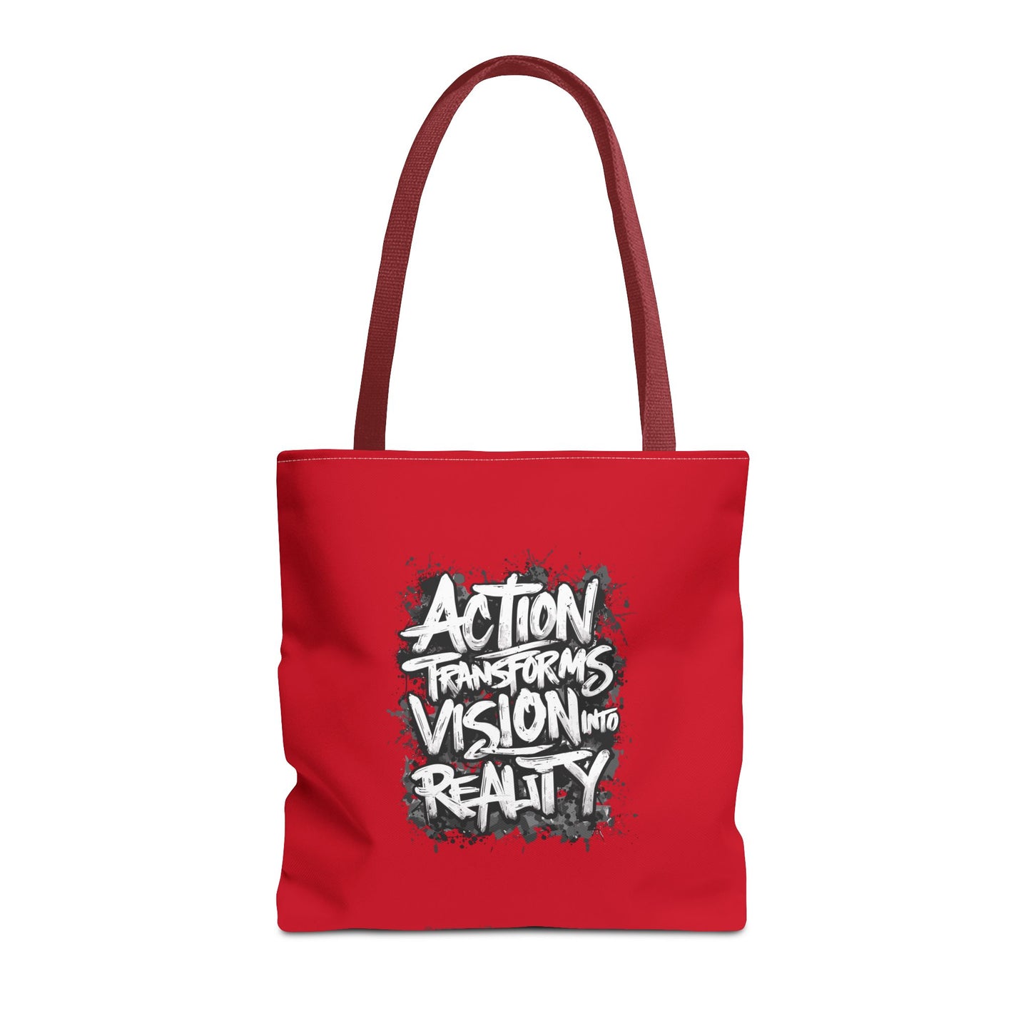Action Transforms Vision Into Reality Tote Bag (AOP)