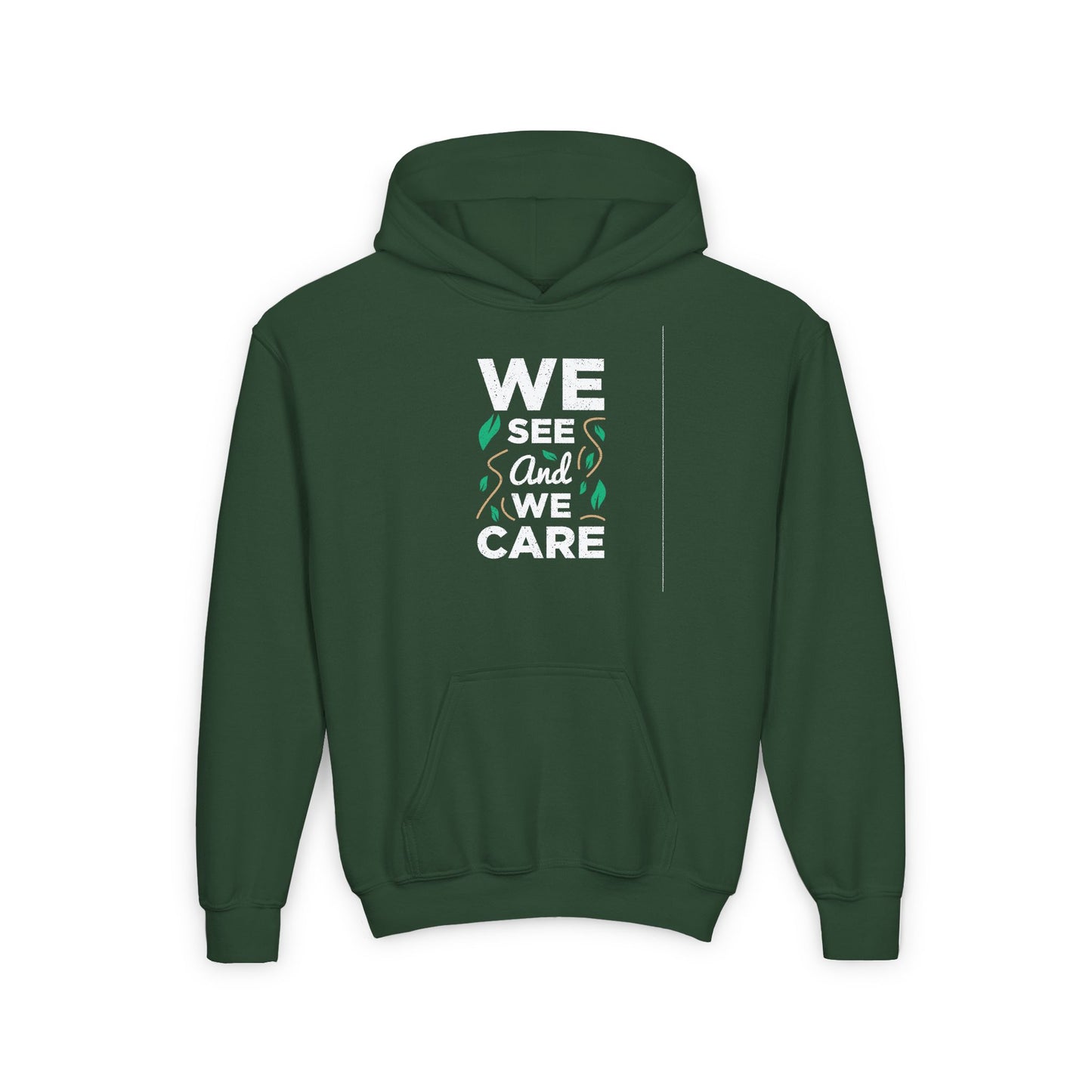 We See And We Care Youth Heavy Blend Hooded Sweatshirt