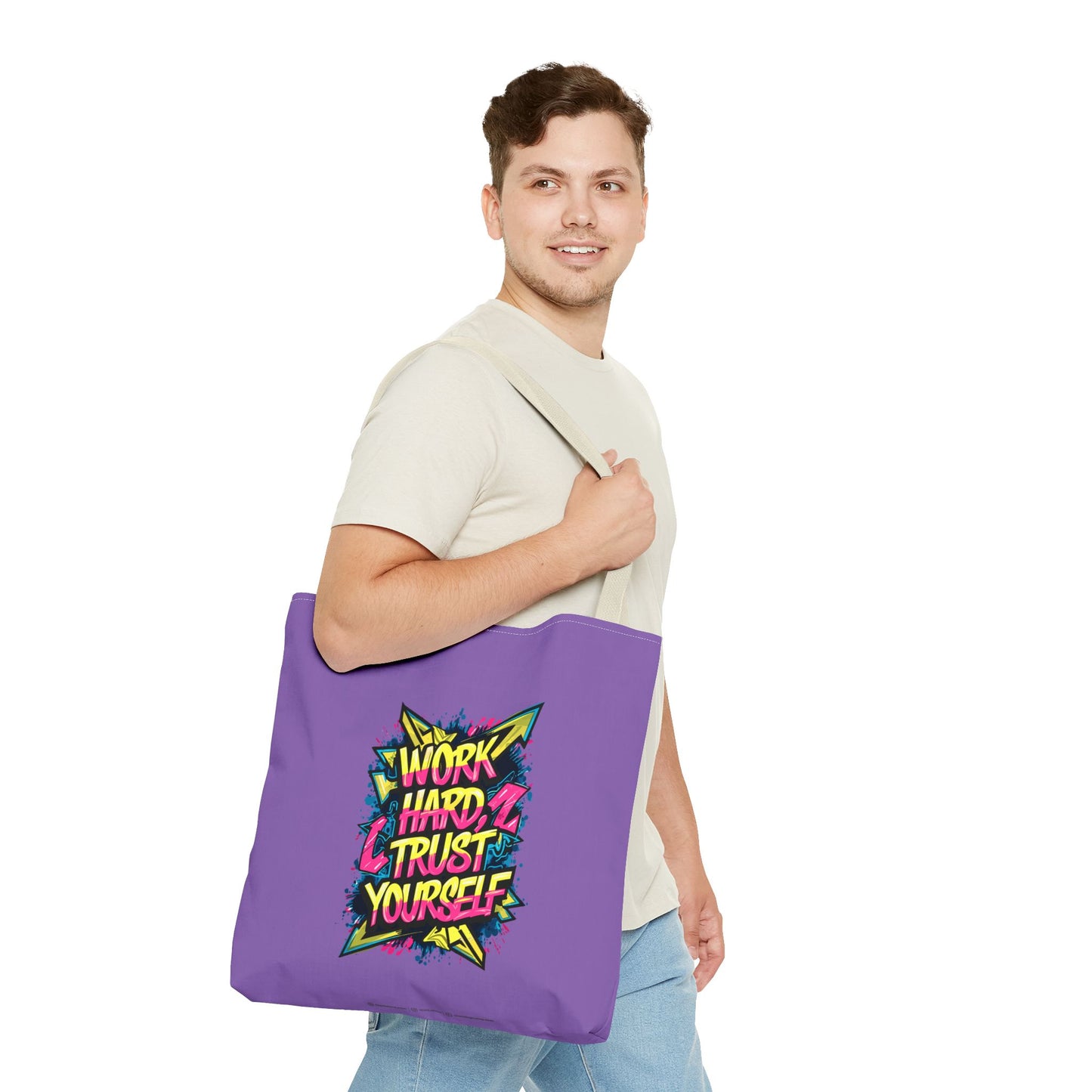 Work Hard Trust Yourself Tote Bag (AOP)