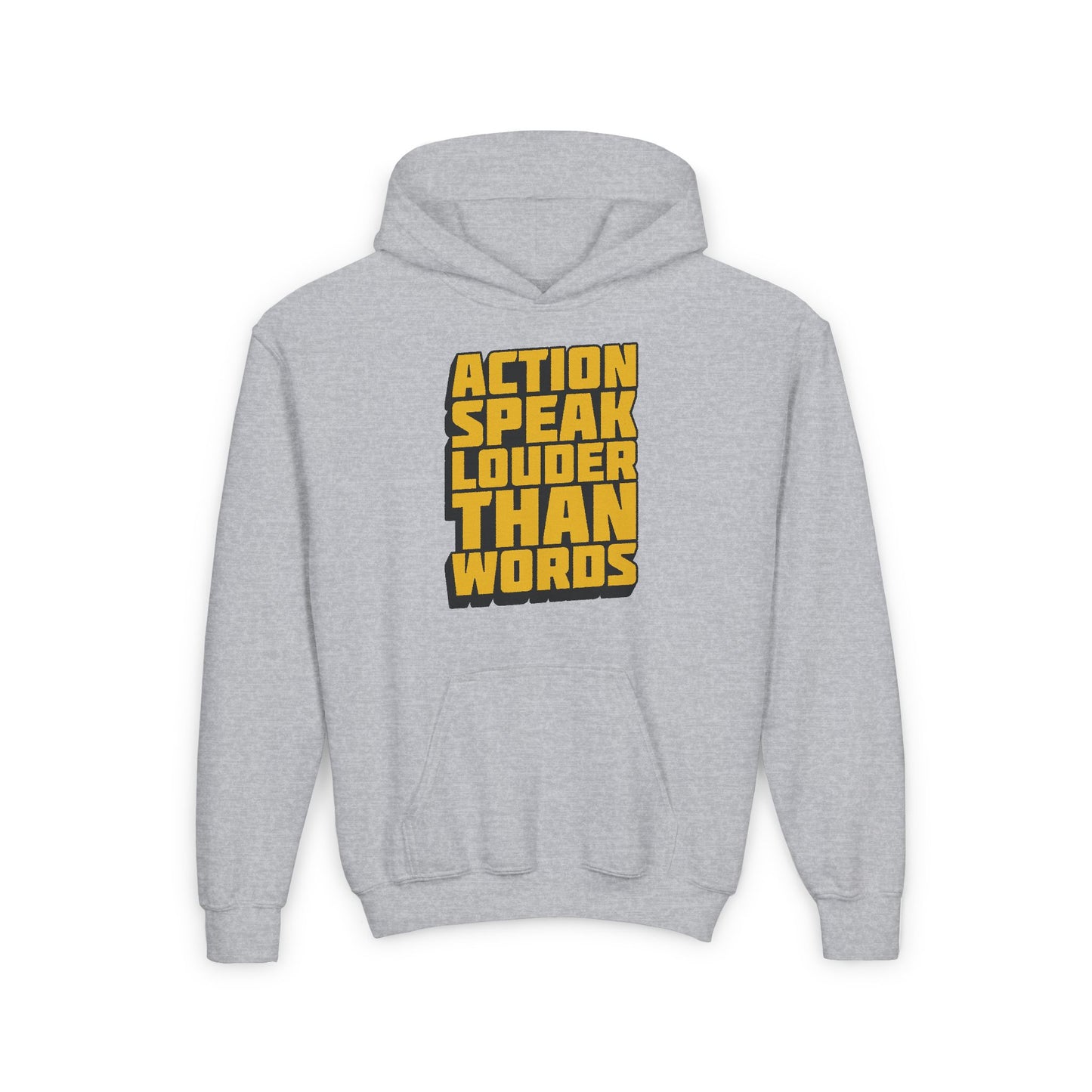 Action Speak Louder Than Words Youth Heavy Blend Hooded Sweatshirt