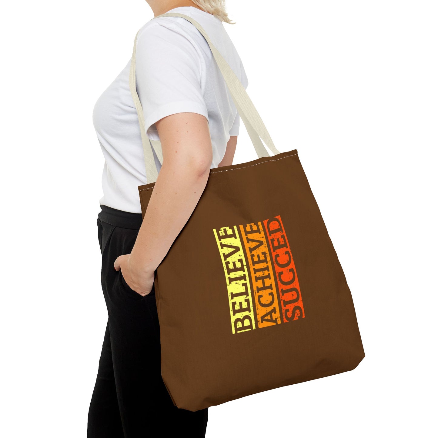 Believe Achieve Succed Tote Bag (AOP)