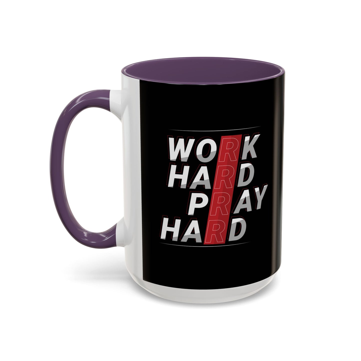 Work Hard Pray Hard Accent Coffee Mug (11, 15oz)