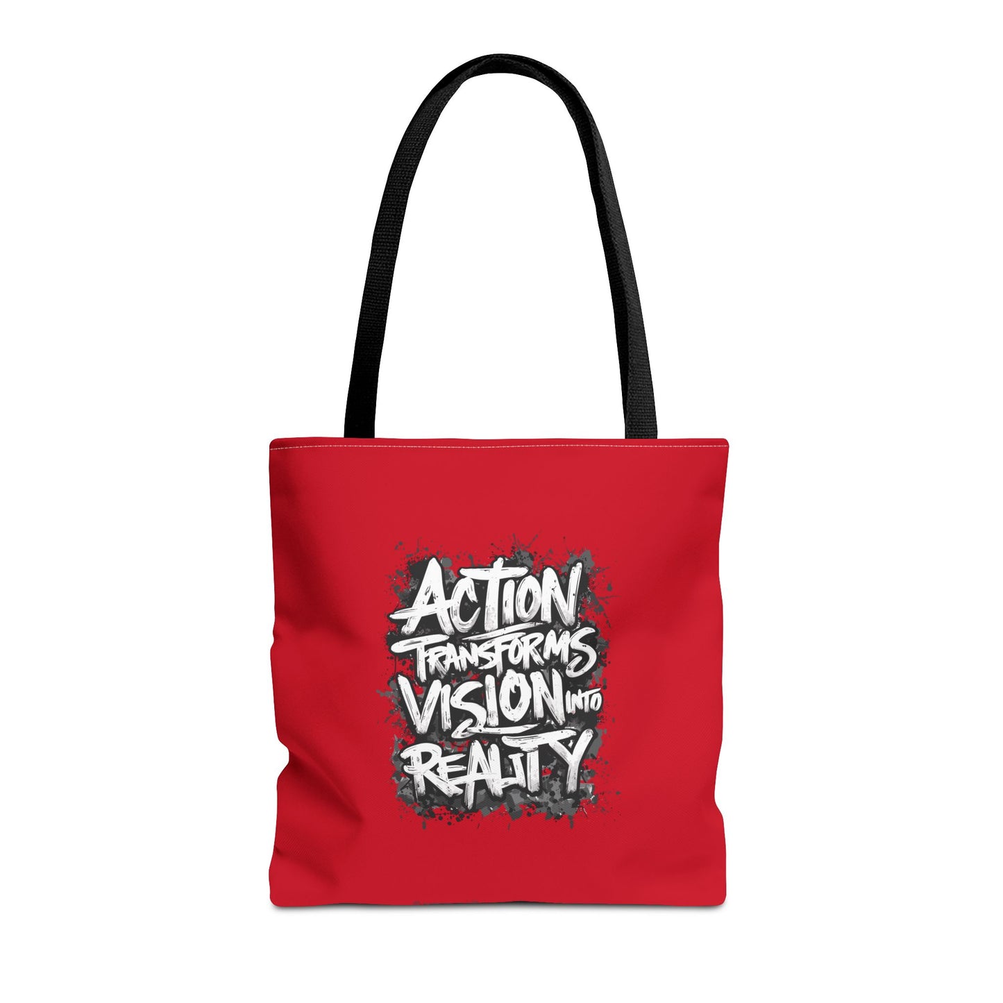 Action Transforms Vision Into Reality Tote Bag (AOP)