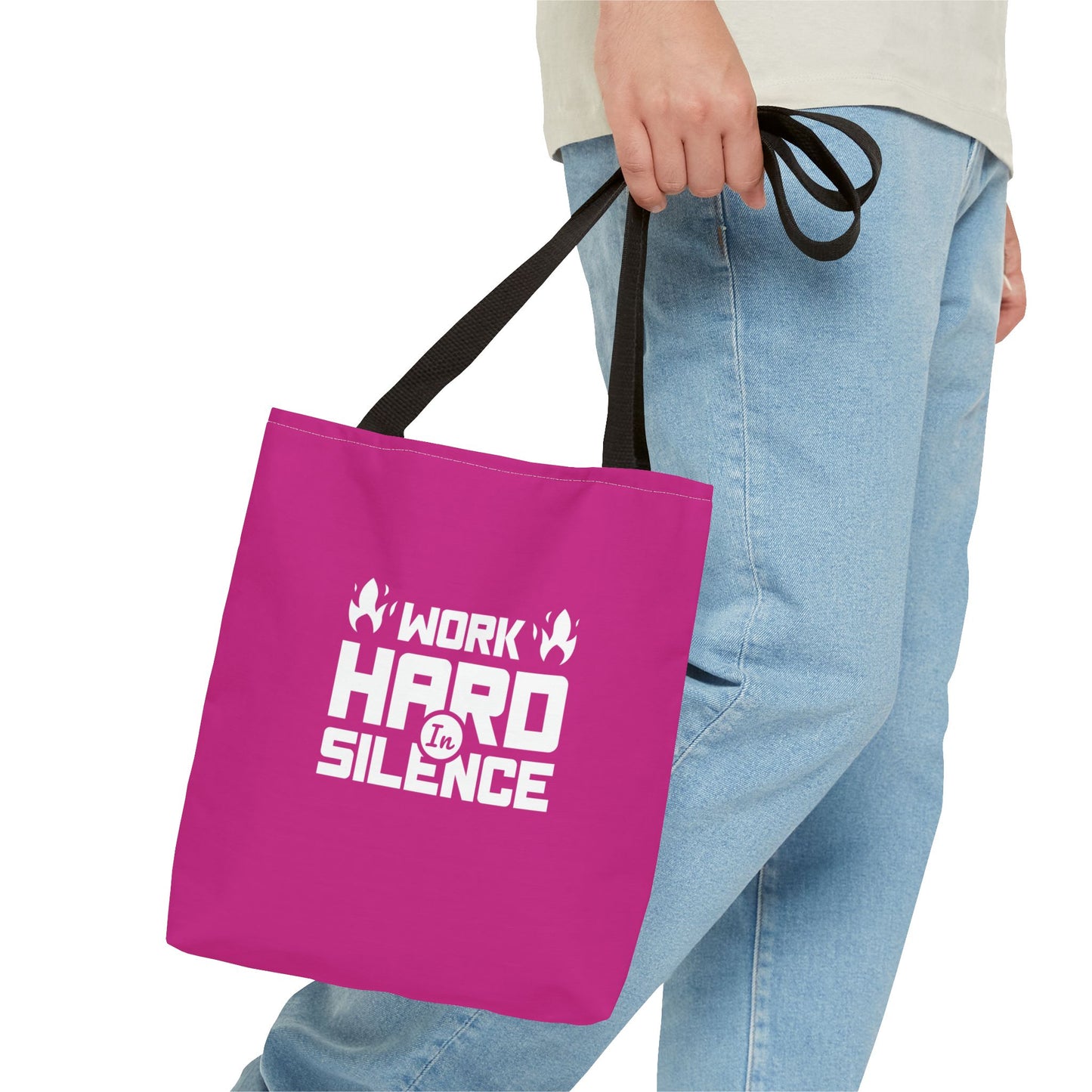 Work Hard In Silence Tote Bag (AOP)