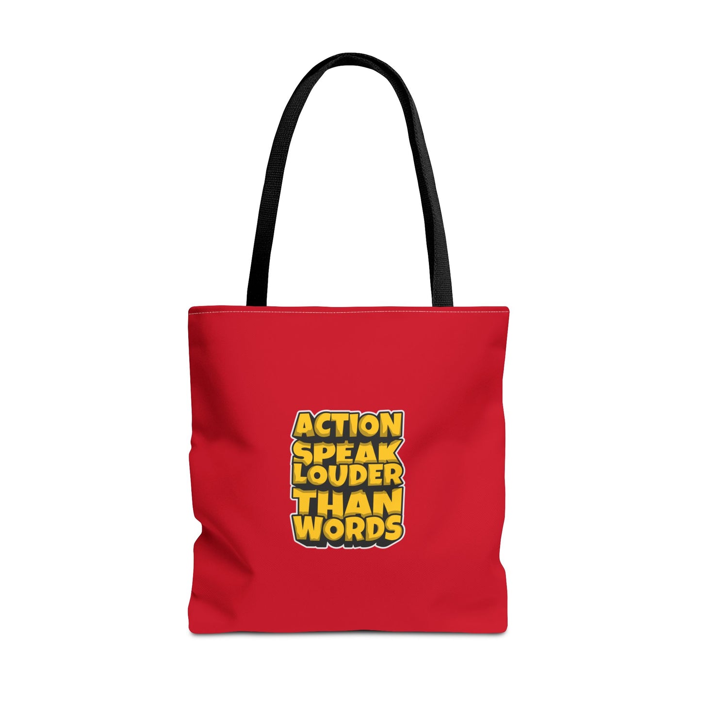 Action Speak Louder Than Words Tote Bag (AOP)
