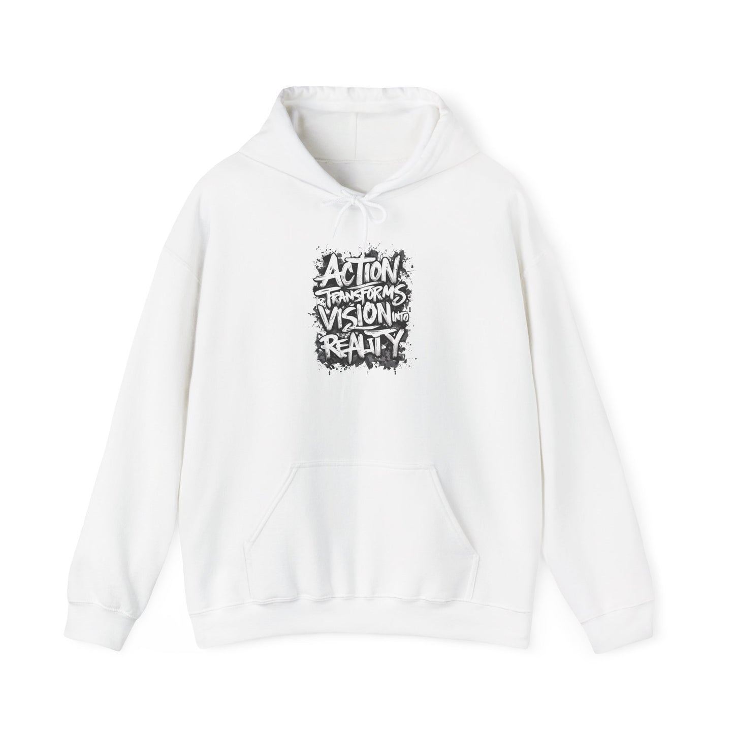 Action Transforms Vision Into Reality Unisex Heavy Blend™ Hooded Sweatshirt