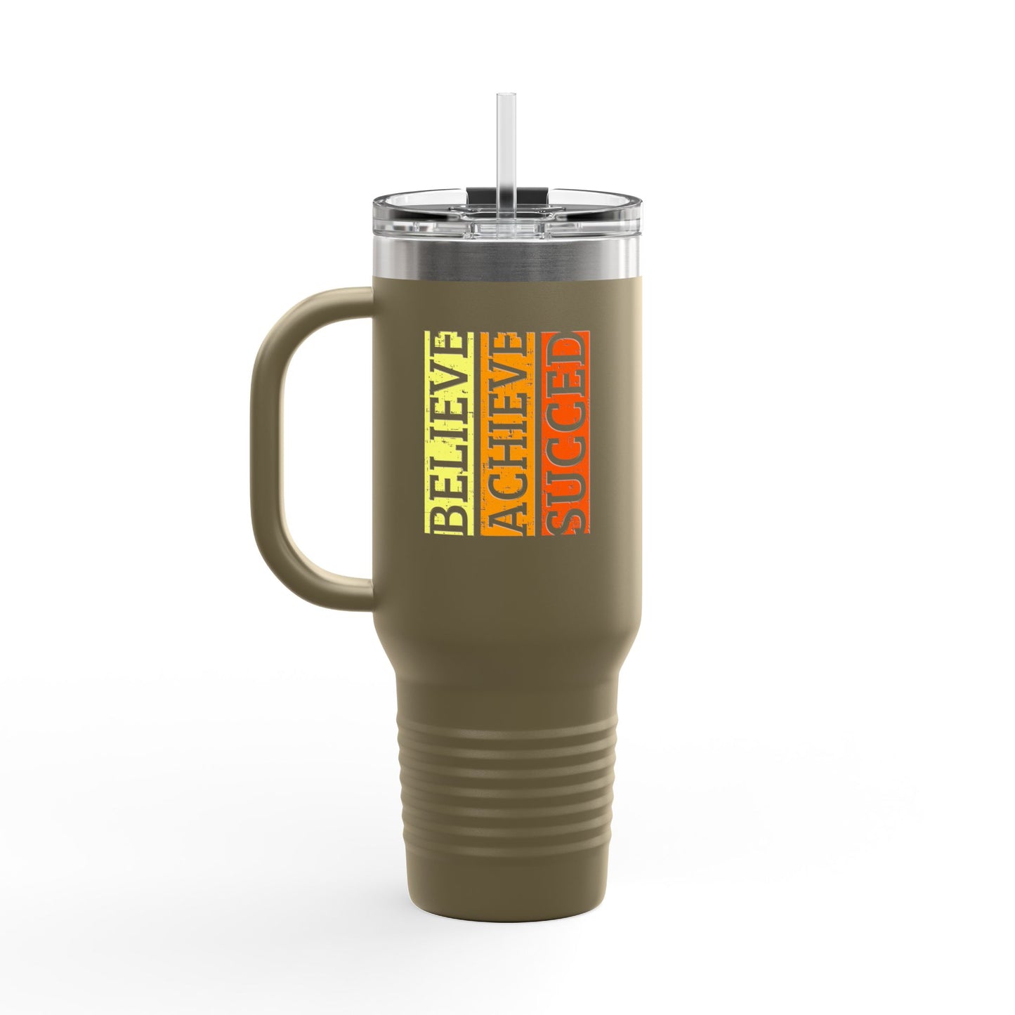 Believe Achieve Succed Insulated Travel Mug, 40oz