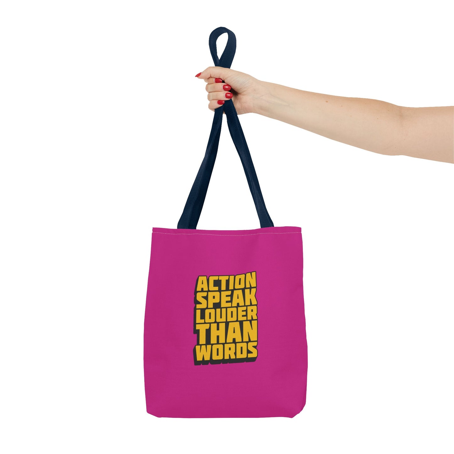 Action Speak Louder Than Words Tote Bag (AOP)