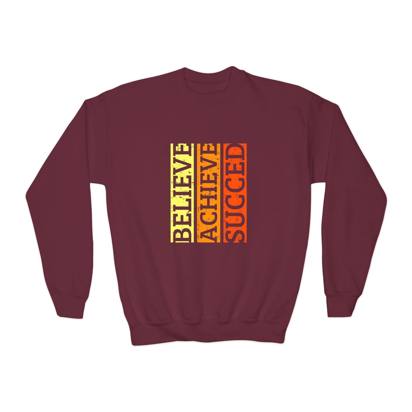 Believe Achieve Succed Youth Crewneck Sweatshirt
