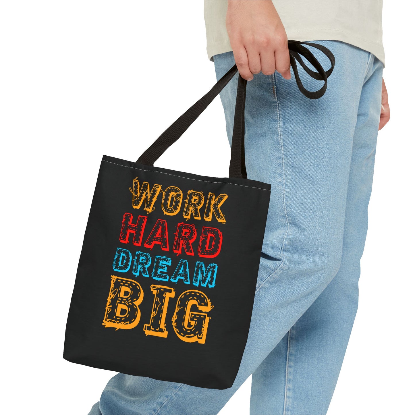 Work Hard Dream Big Tote Bag (AOP)