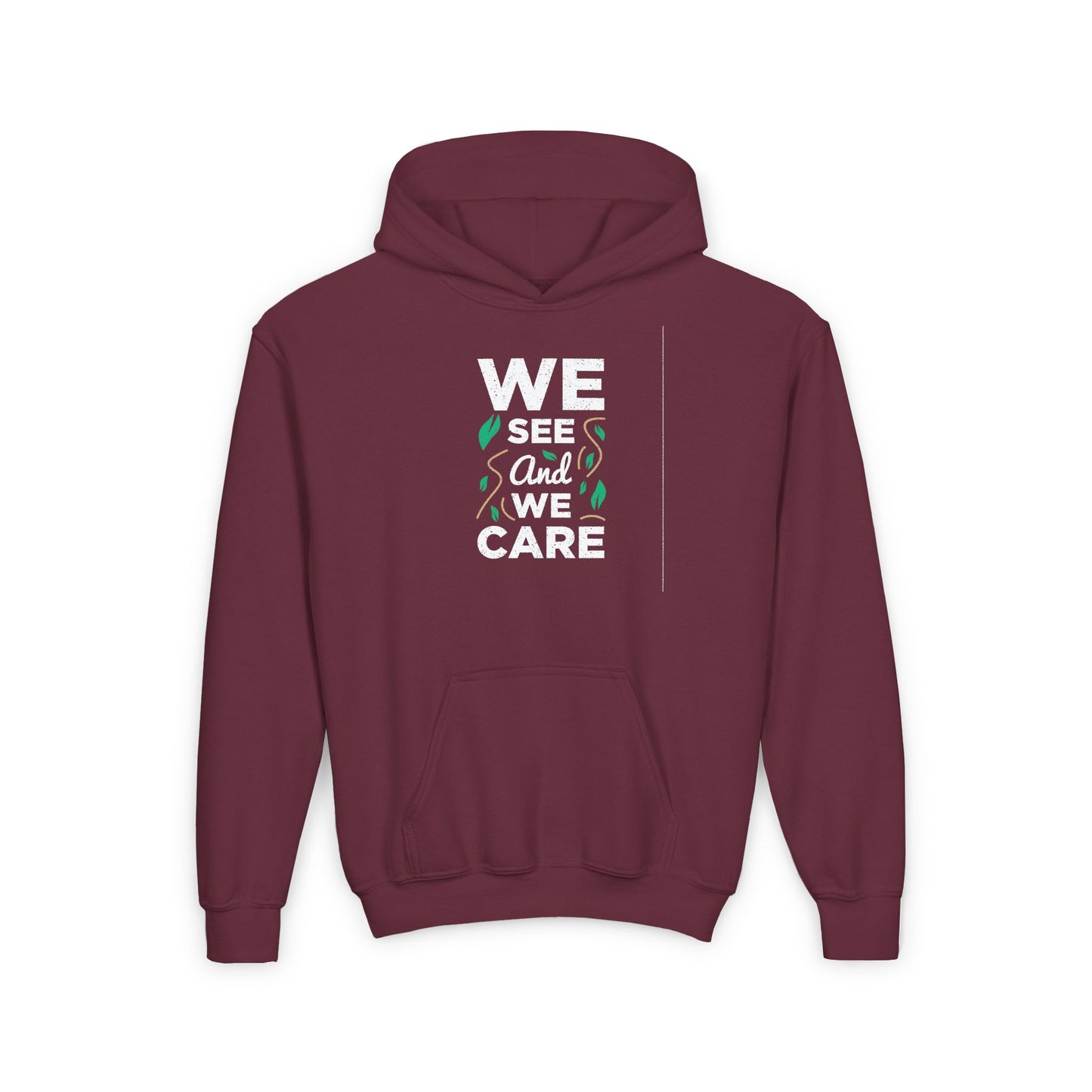 We See And We Care Youth Heavy Blend Hooded Sweatshirt