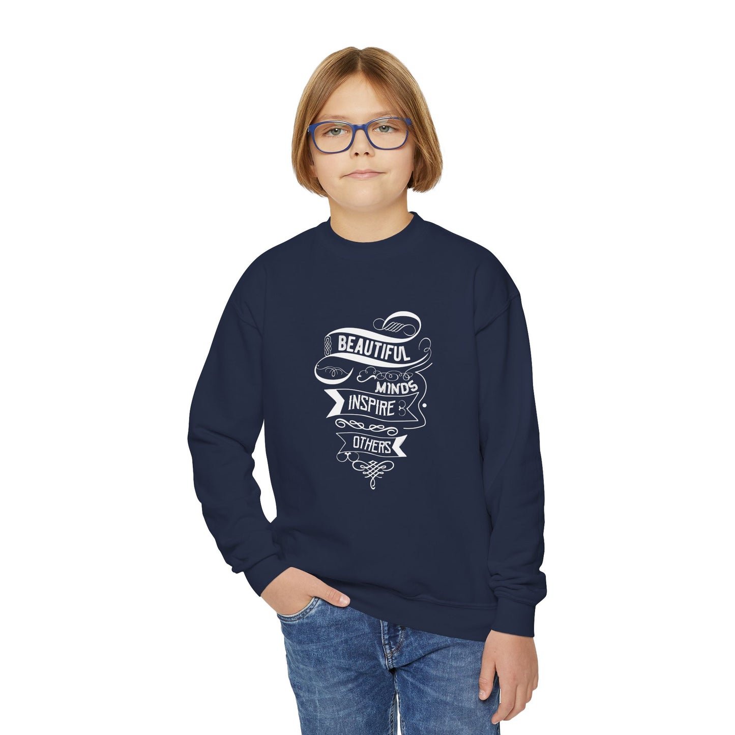 Beautiful Mind Inspire Others Youth Crewneck Sweatshirt