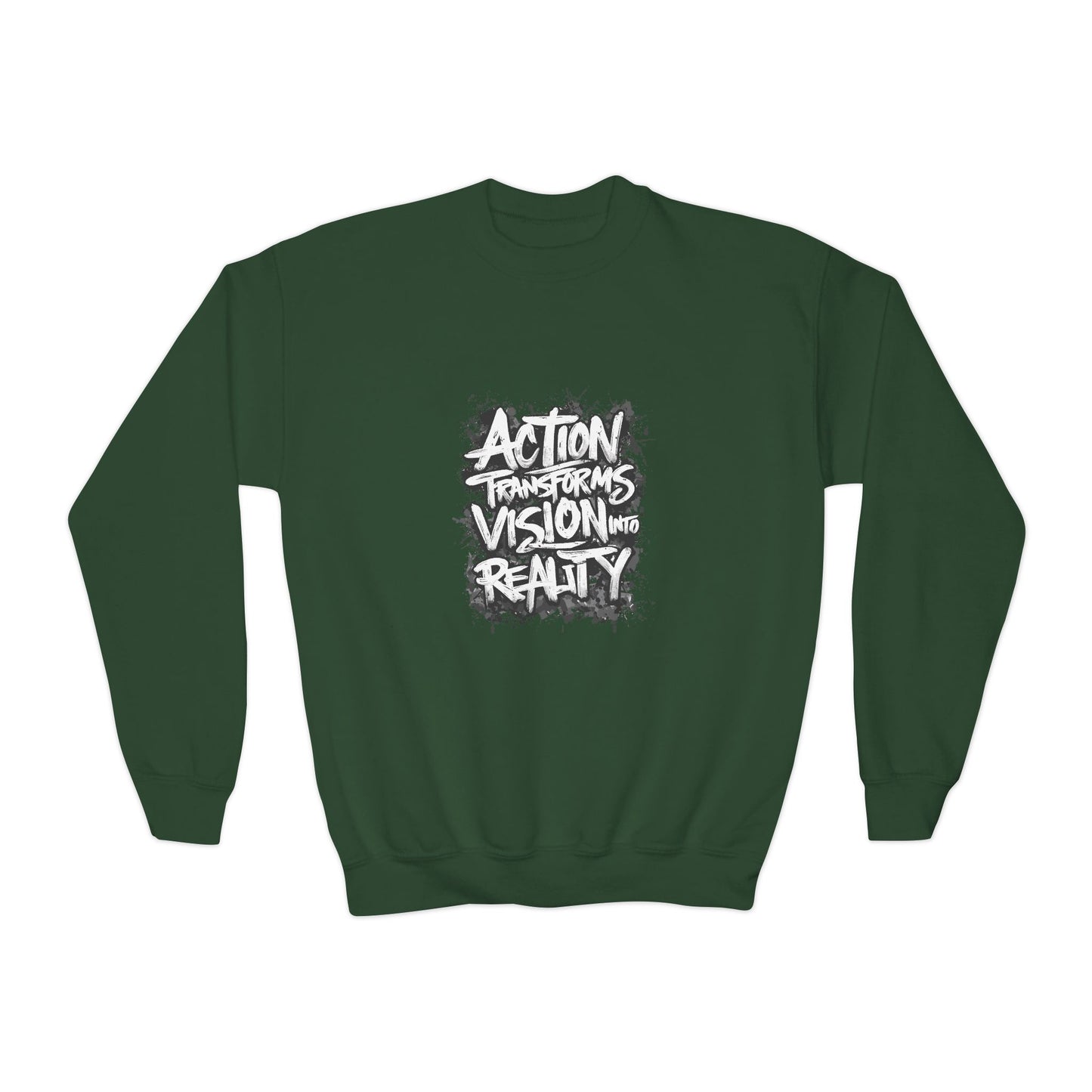 Action Transforms Vision Into Reality Youth Crewneck Sweatshirt