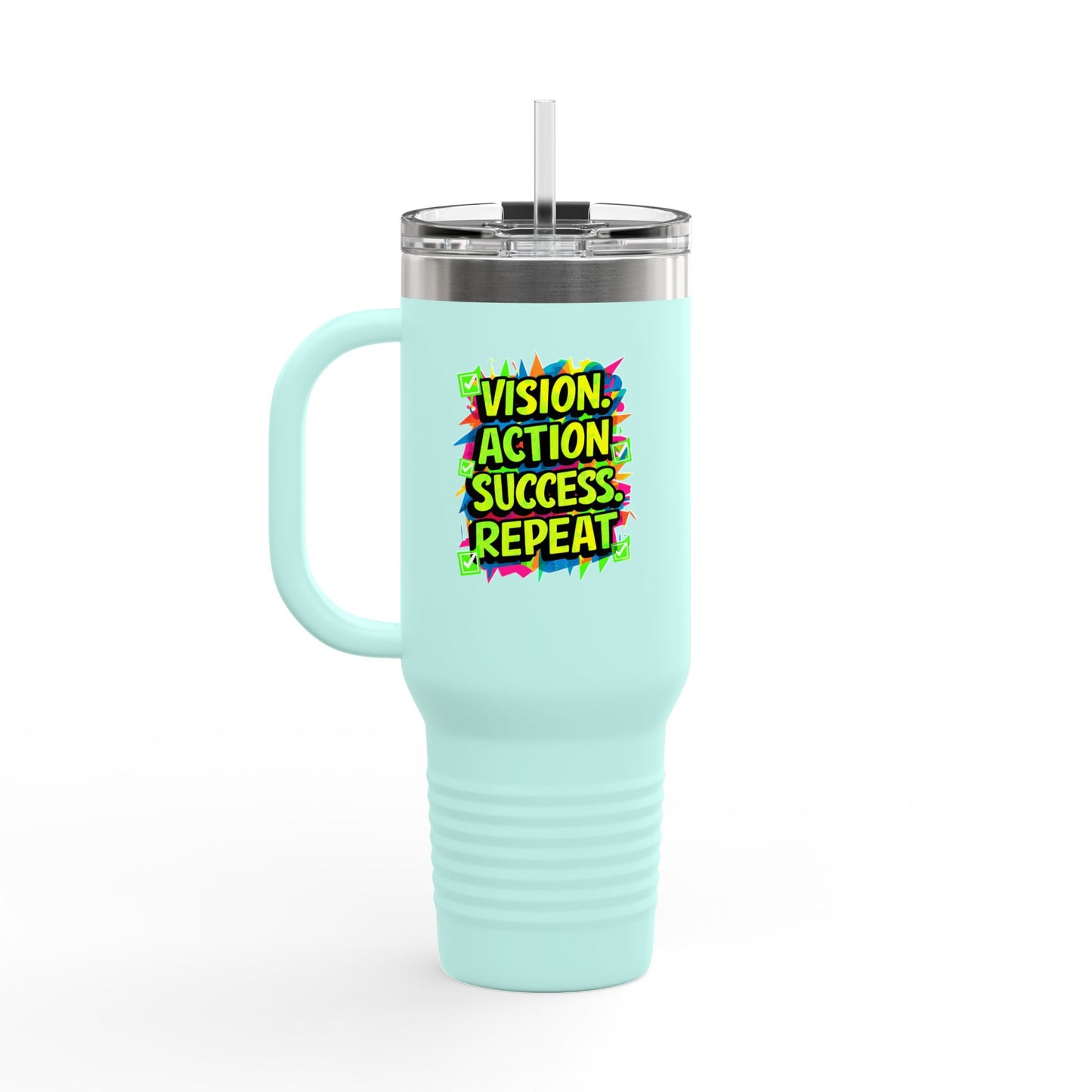 Vision Action Success Repeat Insulated Travel Mug, 40oz