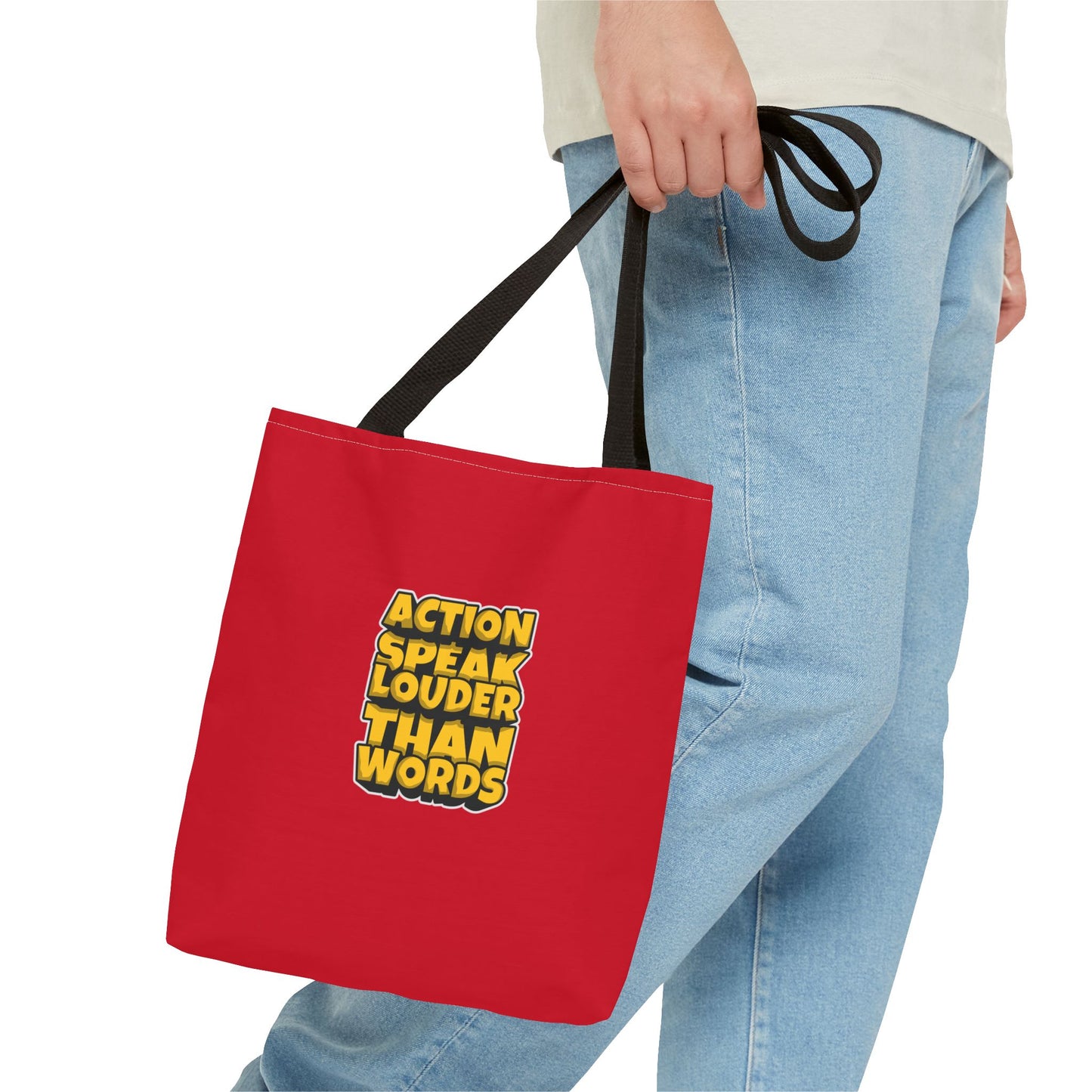 Action Speak Louder Than Words Tote Bag (AOP)