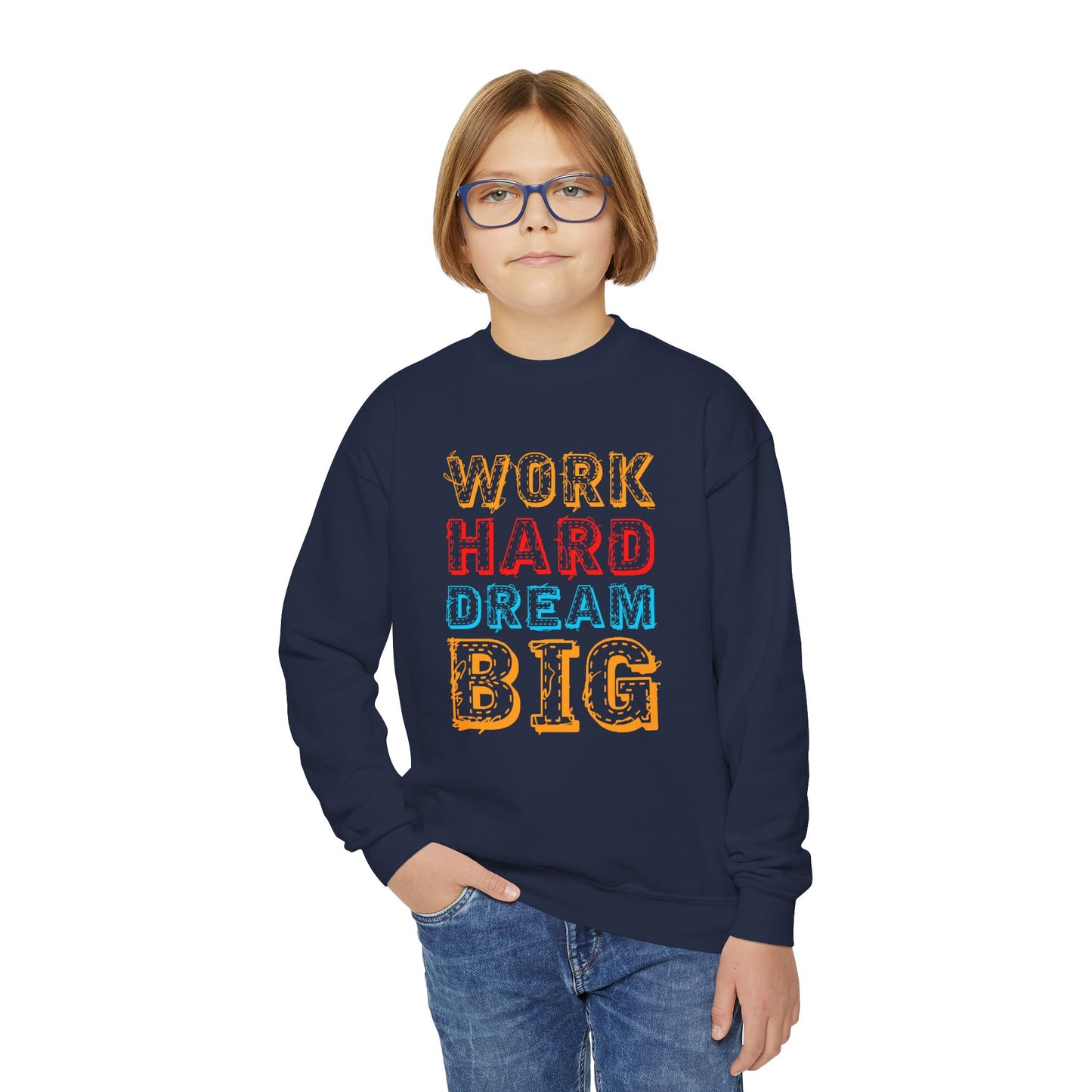 Work Hard Dream Big Youth Crewneck Sweatshirt
