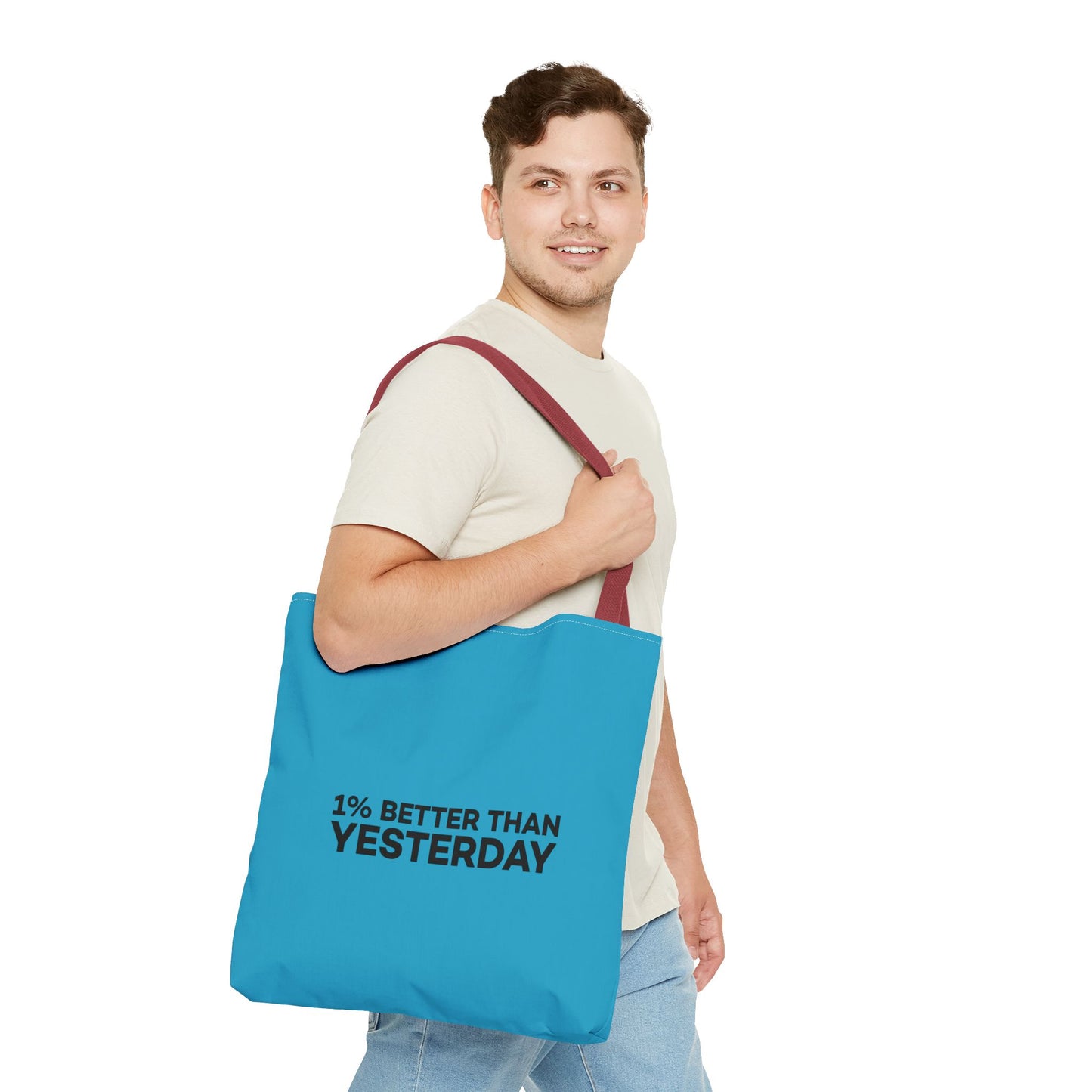 1% Better Than Yesterday Tote Bag (AOP)