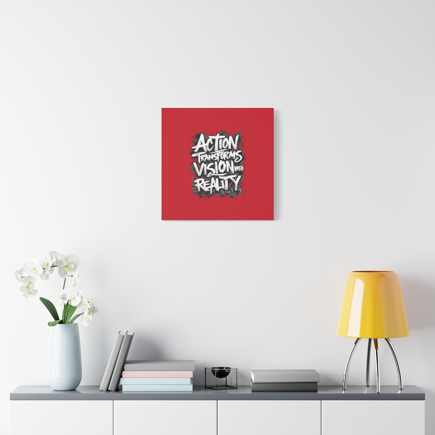 Action Transforms Vision Into Reality Matte Canvas, Stretched, 1.25"