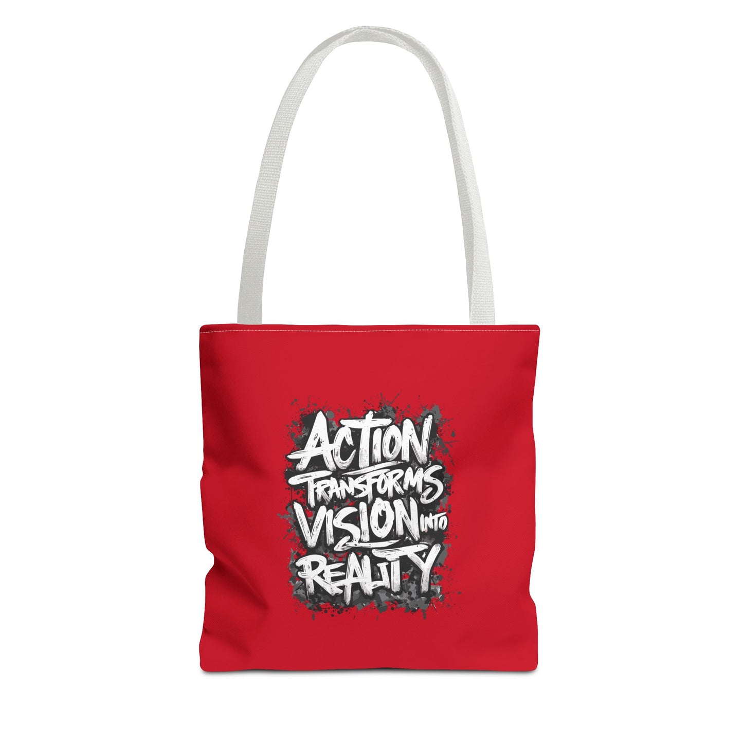 Action Transforms Vision Into Reality Tote Bag (AOP)