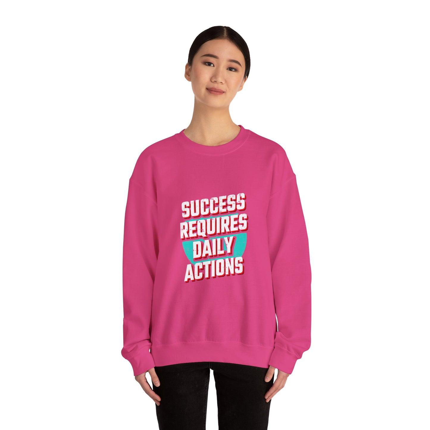 Success Requires Daily Actions Unisex Heavy Blend™ Crewneck Sweatshirt