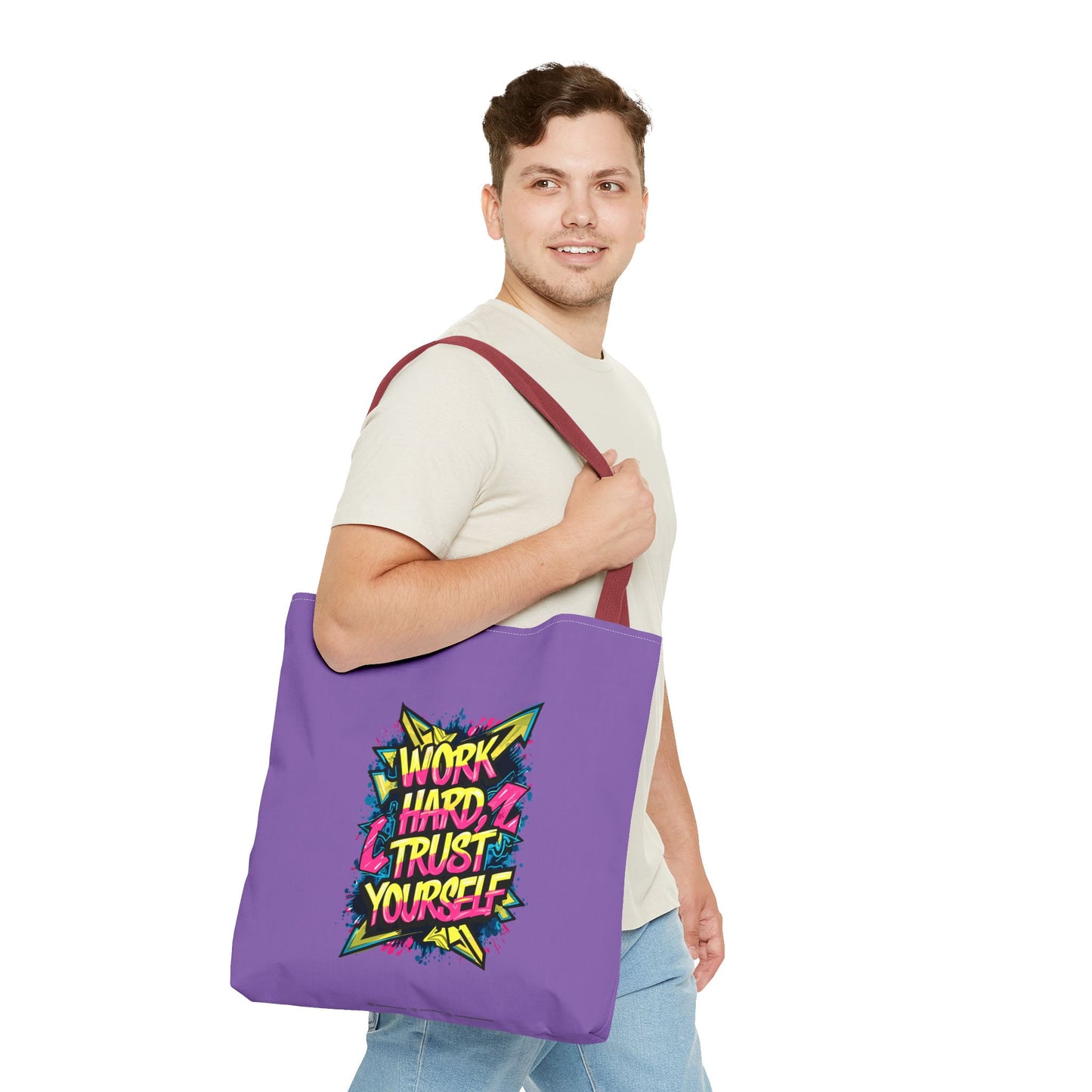 Work Hard Trust Yourself Tote Bag (AOP)