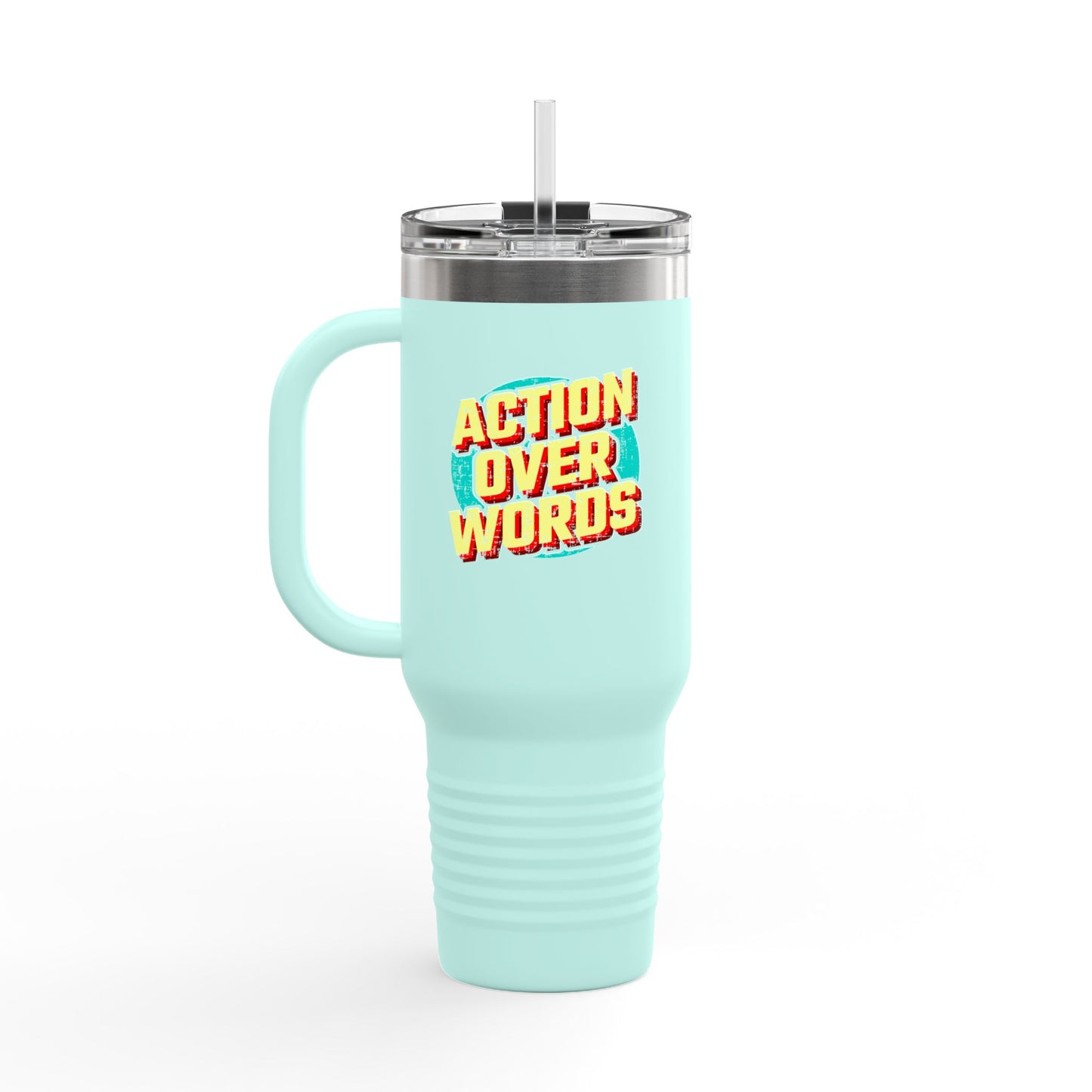 Action Over Words Insulated Travel Mug, 40oz