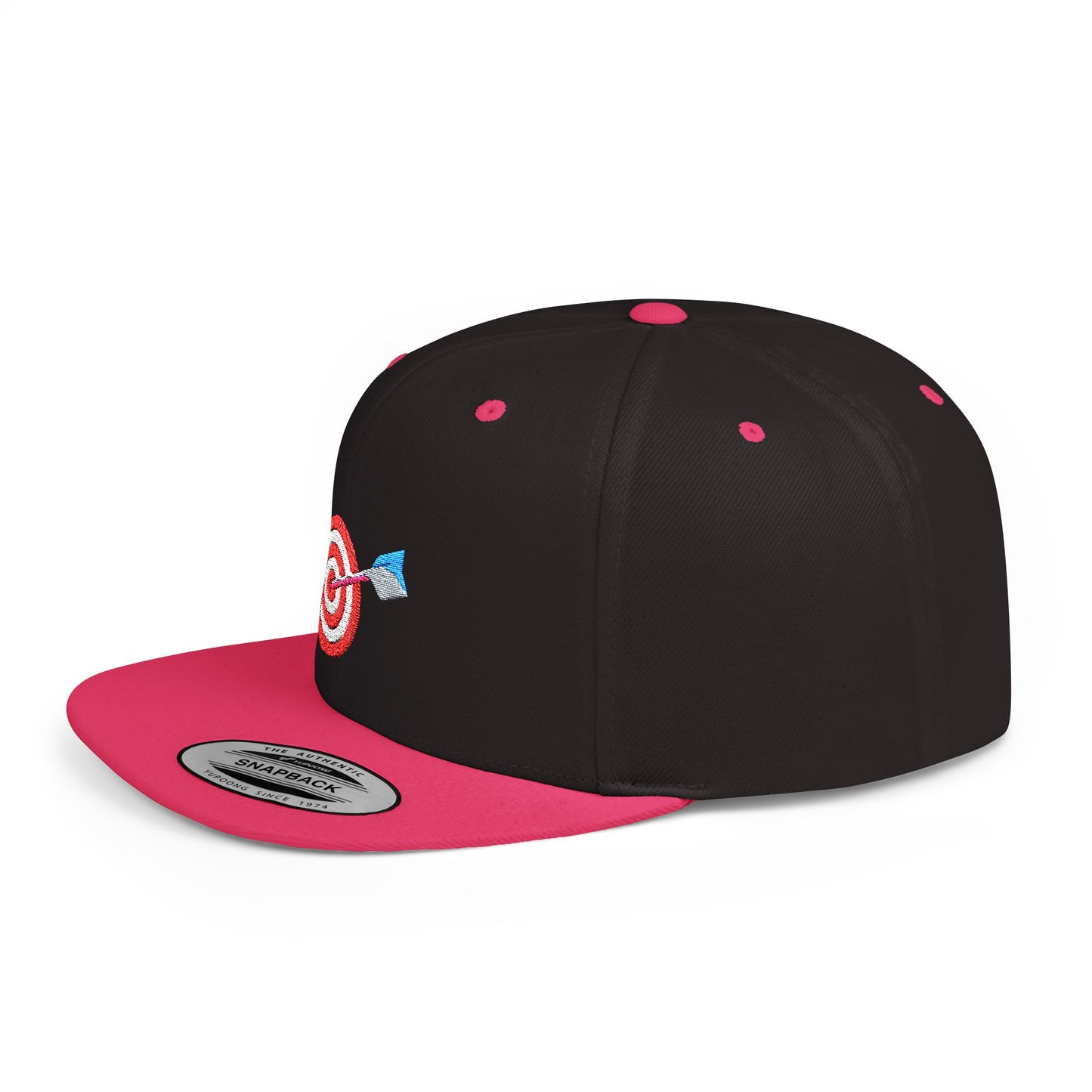 3d Render Arroe Hit The Center Of Target Or Goal Of Success Flat Bill Snapback