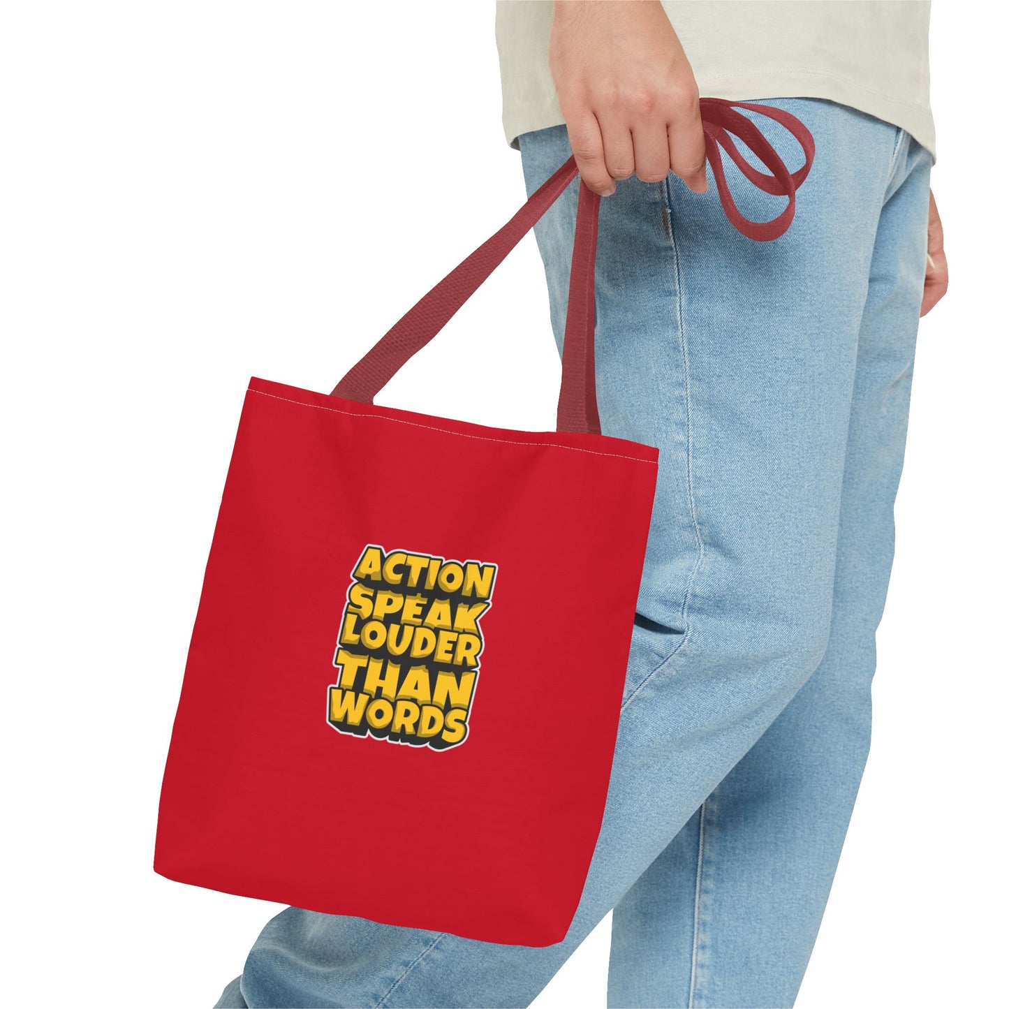 Action Speak Louder Than Words Tote Bag (AOP)