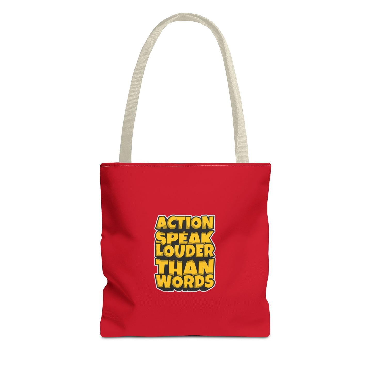 Action Speak Louder Than Words Tote Bag (AOP)