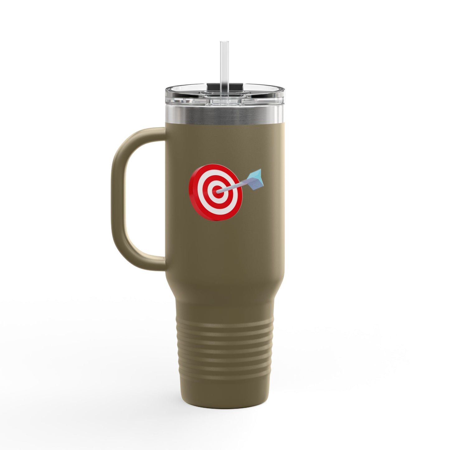3d Render Arroe Hit The Center Of Target Or Goal Of Success Insulated Travel Mug, 40oz
