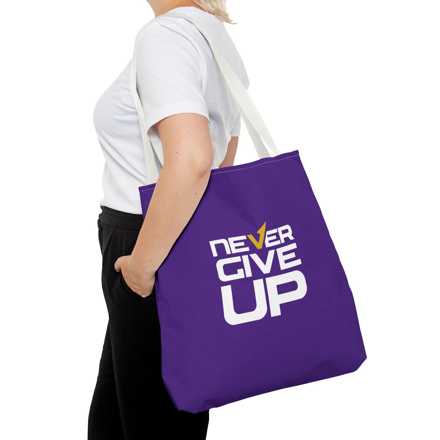 Never Give Up Tote Bag (AOP)