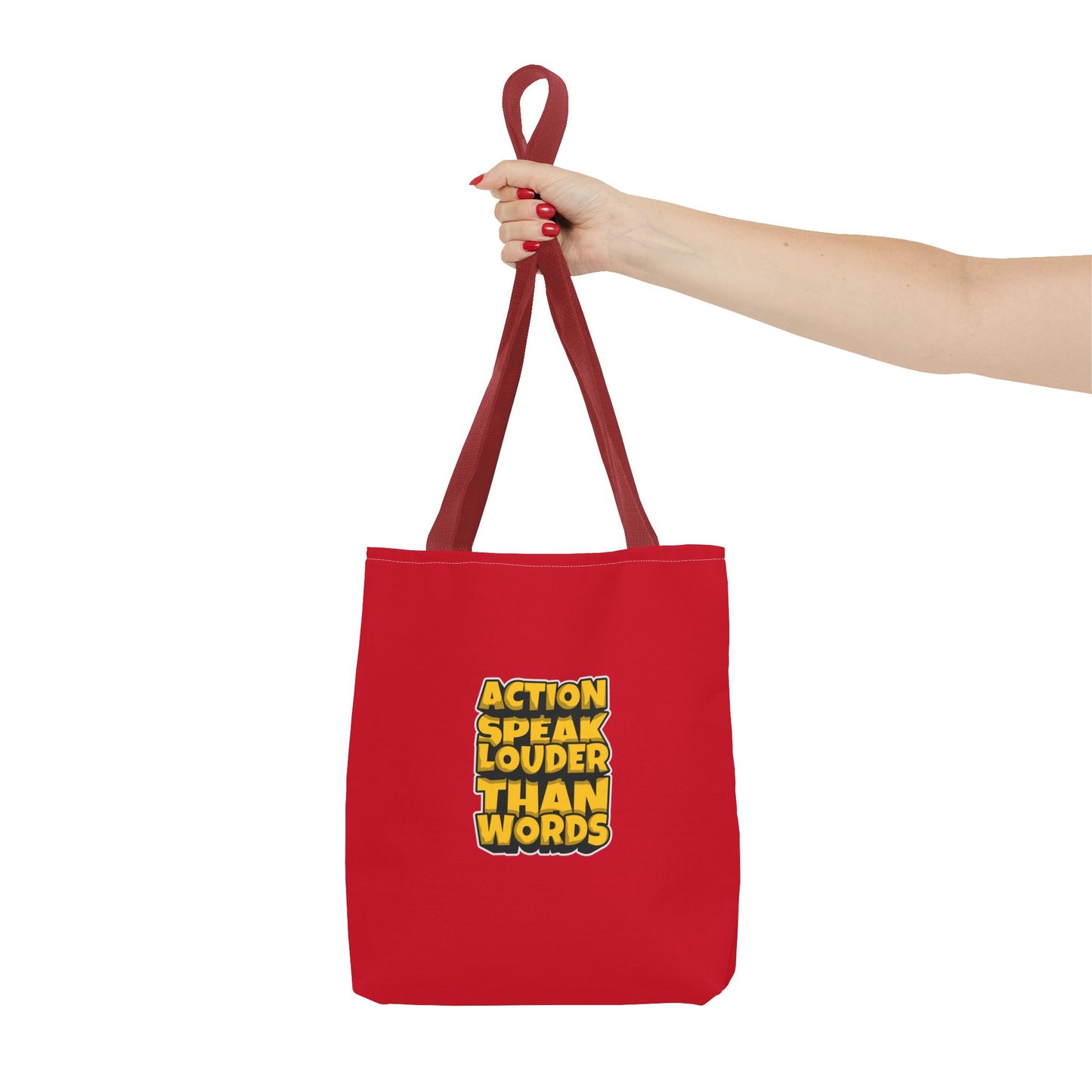 Action Speak Louder Than Words Tote Bag (AOP)