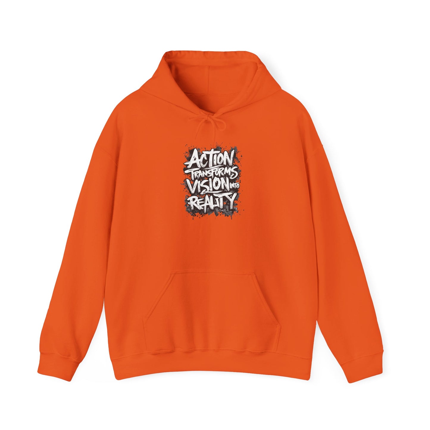 Action Transforms Vision Into Reality Unisex Heavy Blend™ Hooded Sweatshirt