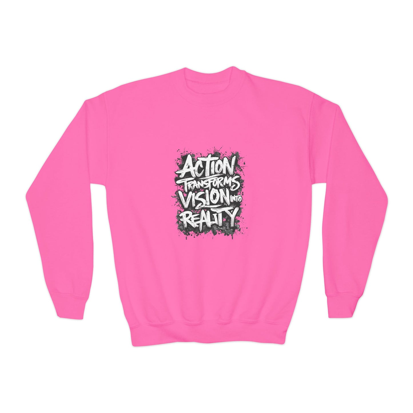 Action Transforms Vision Into Reality Youth Crewneck Sweatshirt