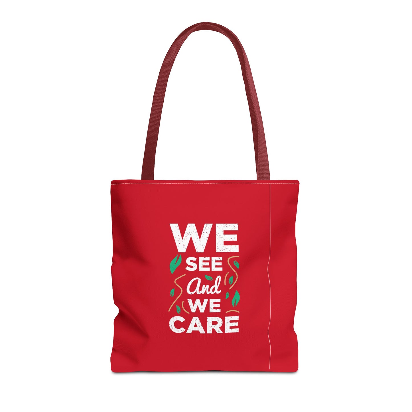 We See And We Care Tote Bag (AOP)