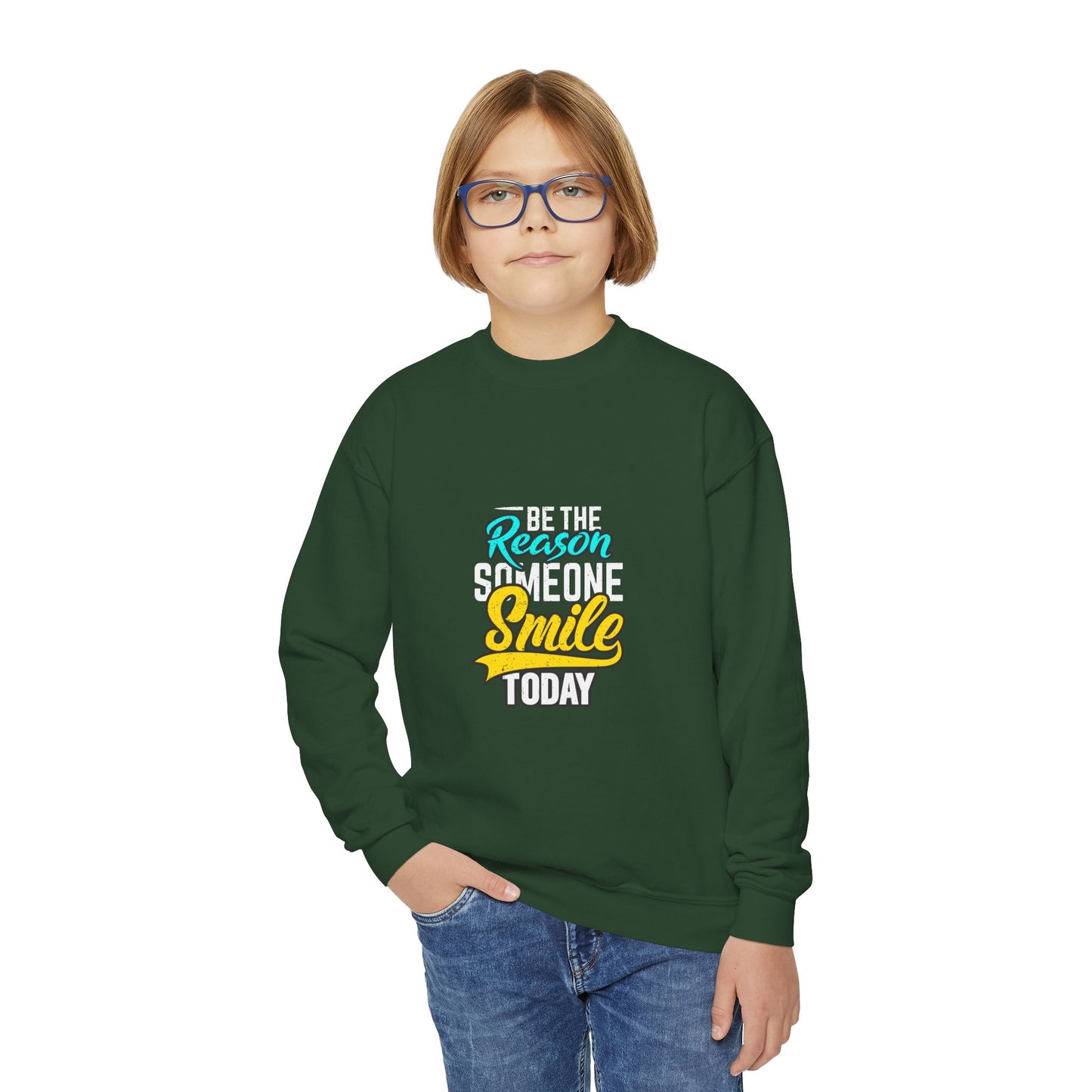 Be The Reason Someone Smile Today Youth Crewneck Sweatshirt