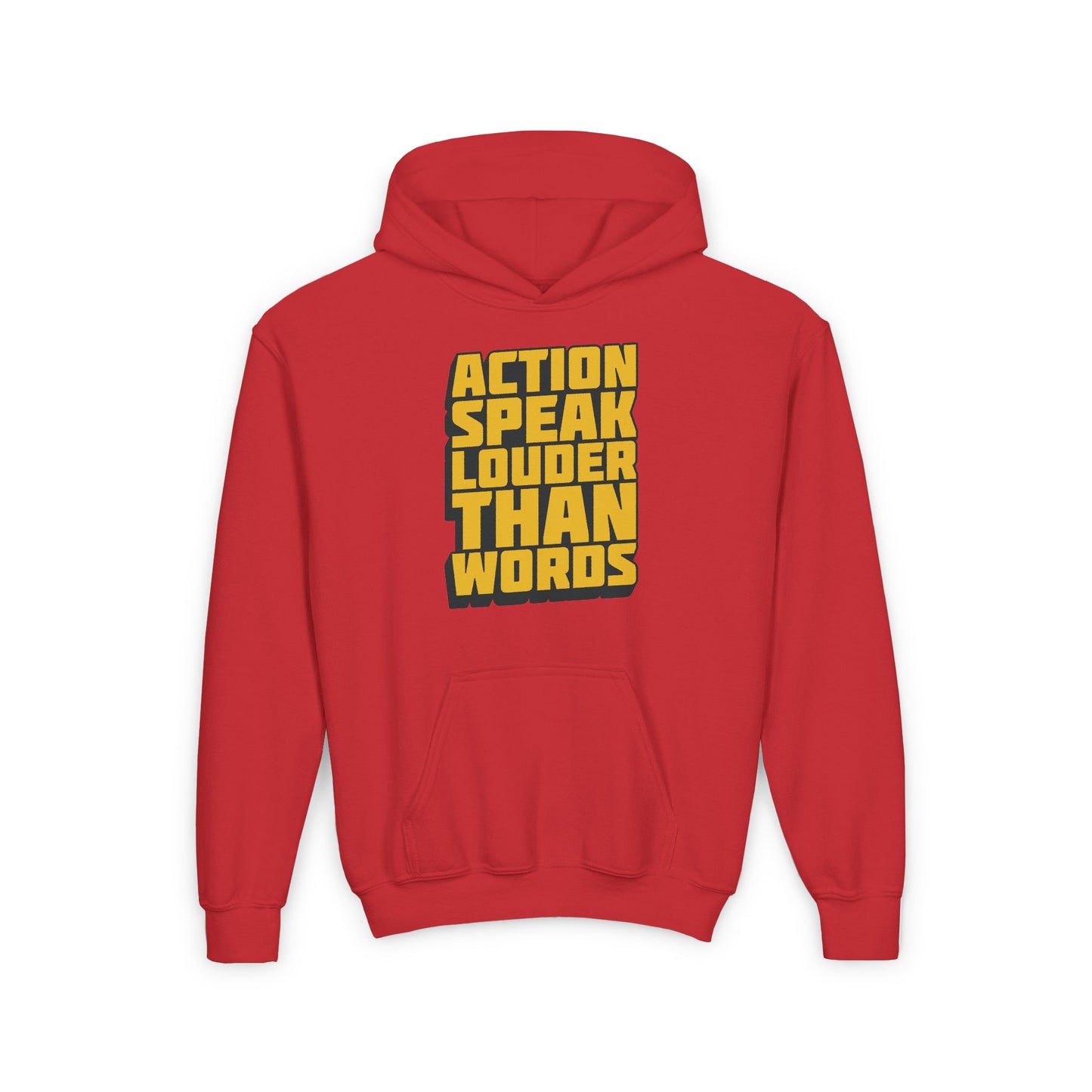 Action Speak Louder Than Words Youth Heavy Blend Hooded Sweatshirt