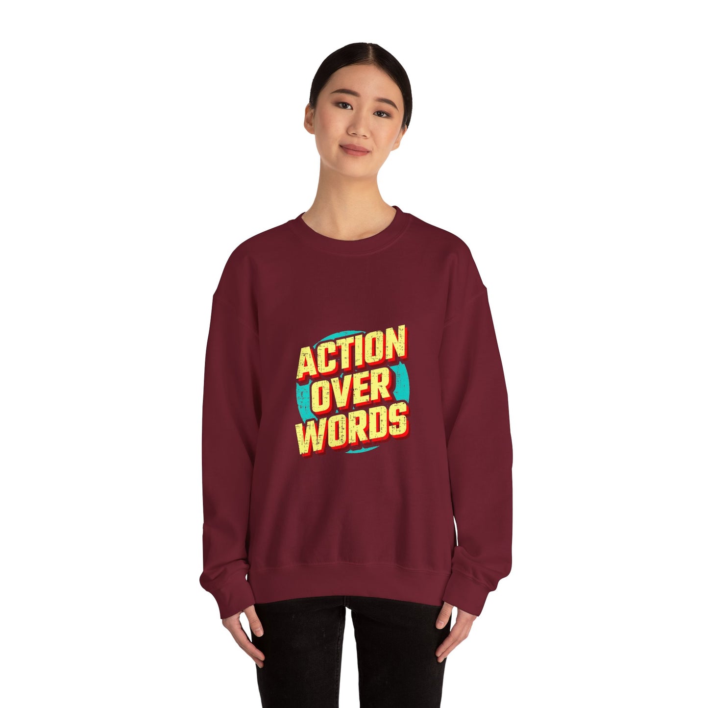 Action Over Words Unisex Heavy Blend™ Crewneck Sweatshirt