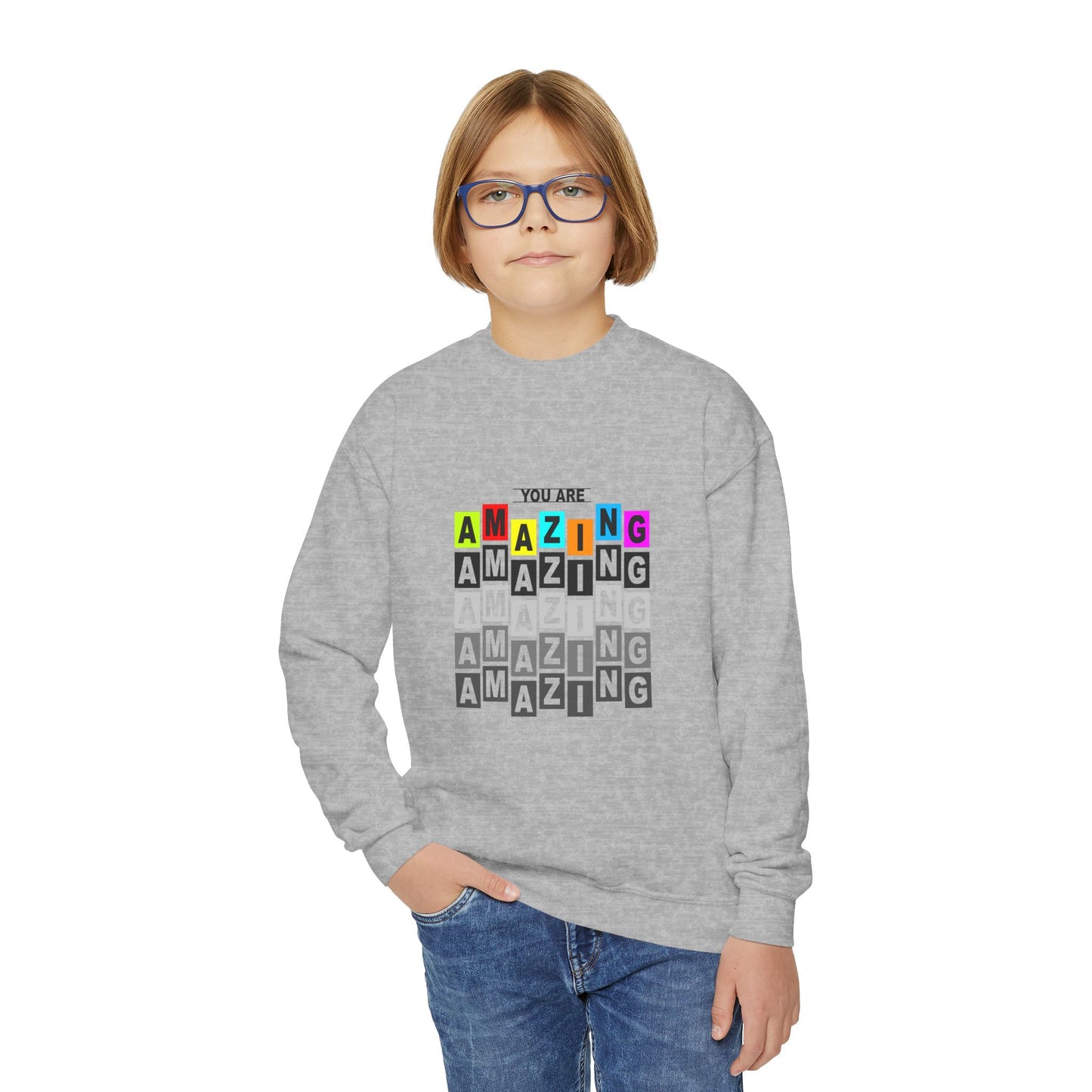 You Are Amazing Youth Crewneck Sweatshirt