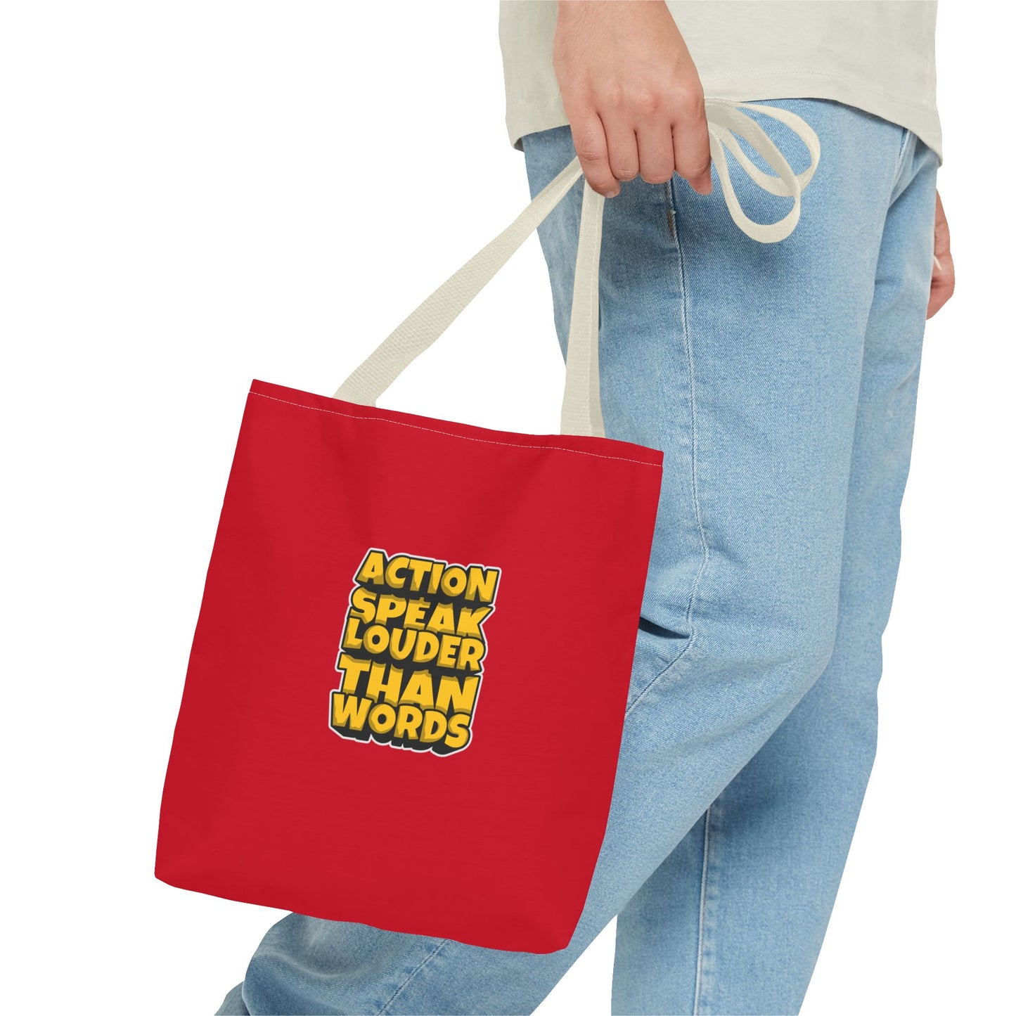 Action Speak Louder Than Words Tote Bag (AOP)